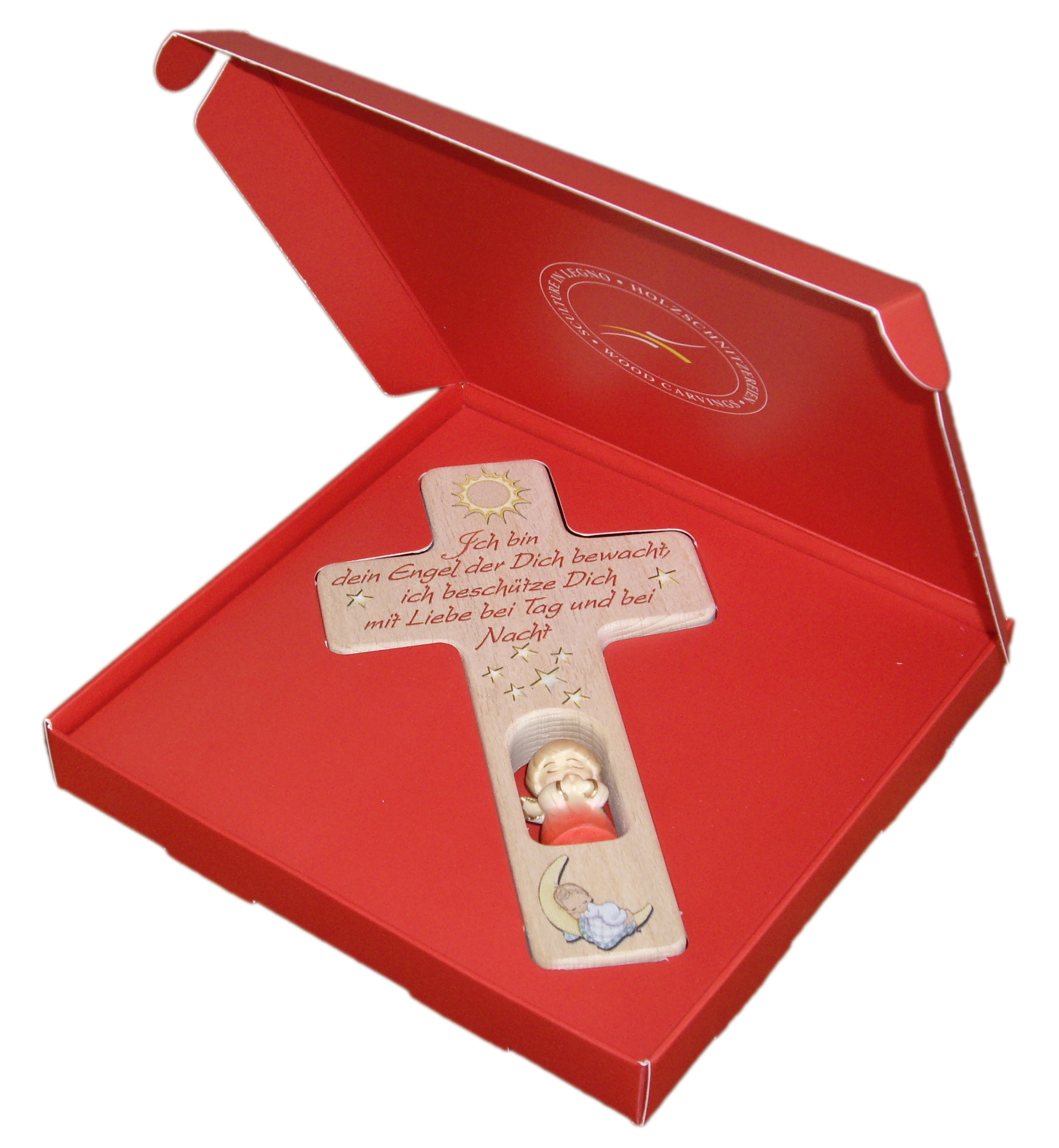 Croce con Angelo"Wo ich gehe...O"in Box