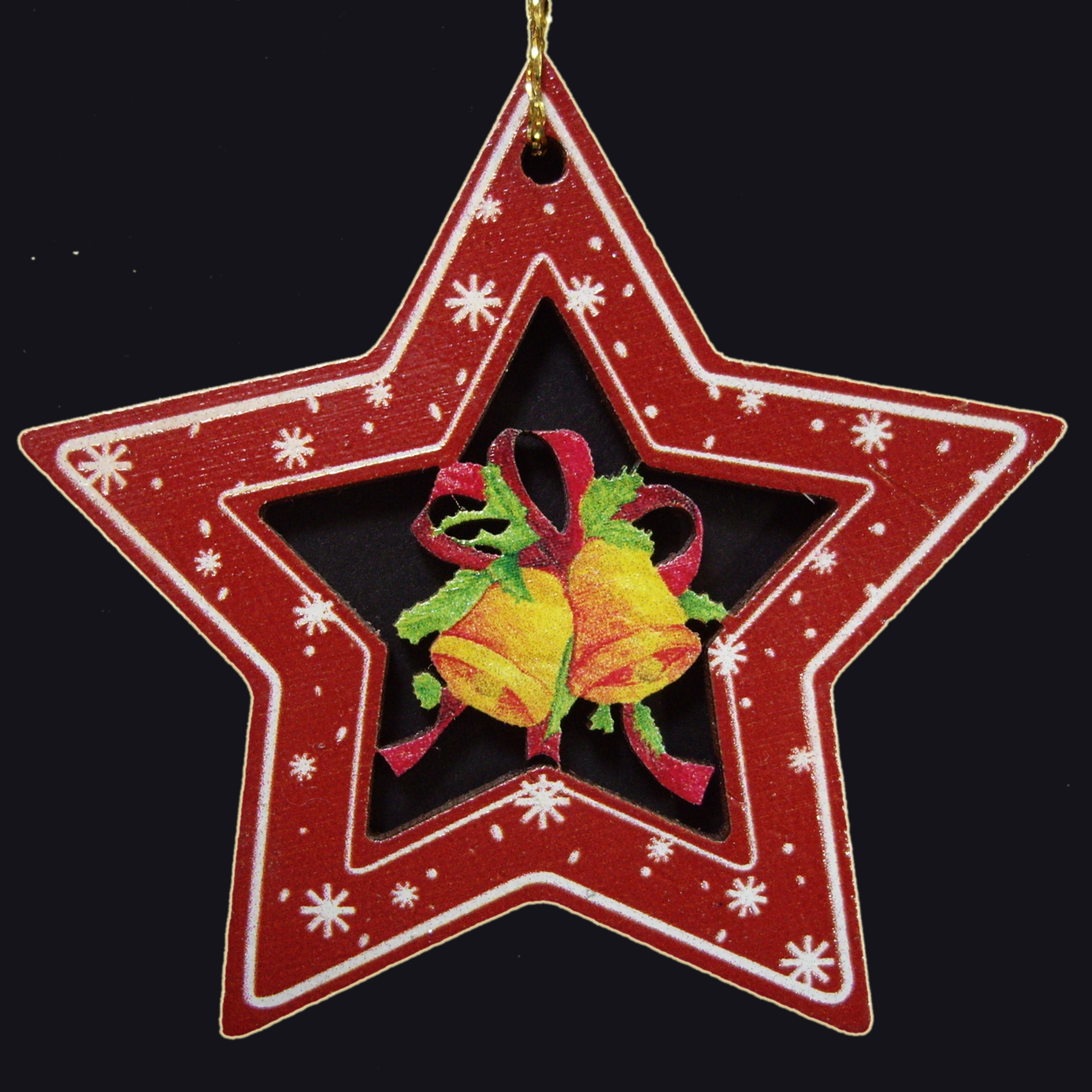 Stern Rot mit Glocken