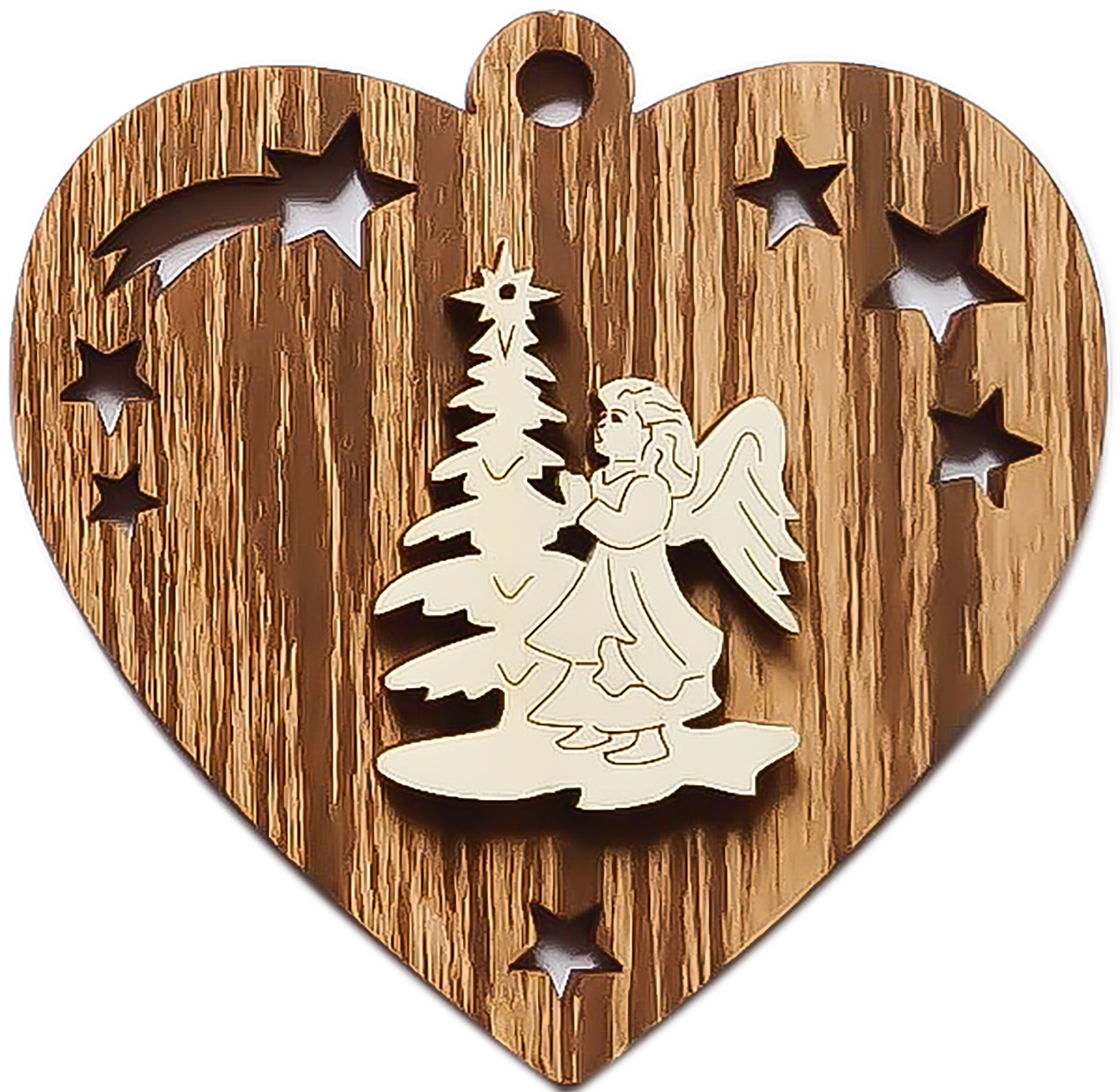 Engel am Christbaum auf Herz Beidseitig