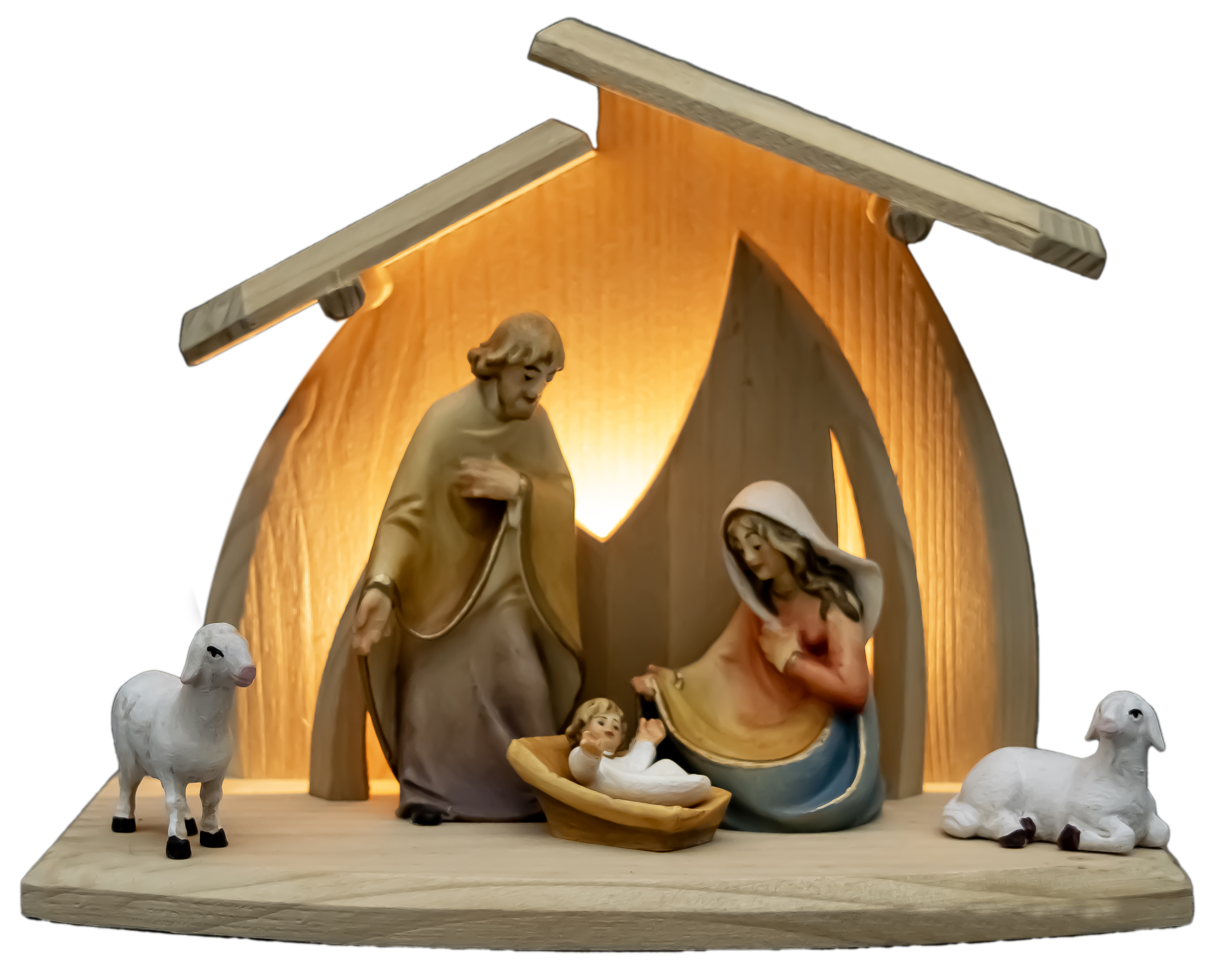 LED Familienstall Altea mit Kaledos Hl. Famile + 2Schafe