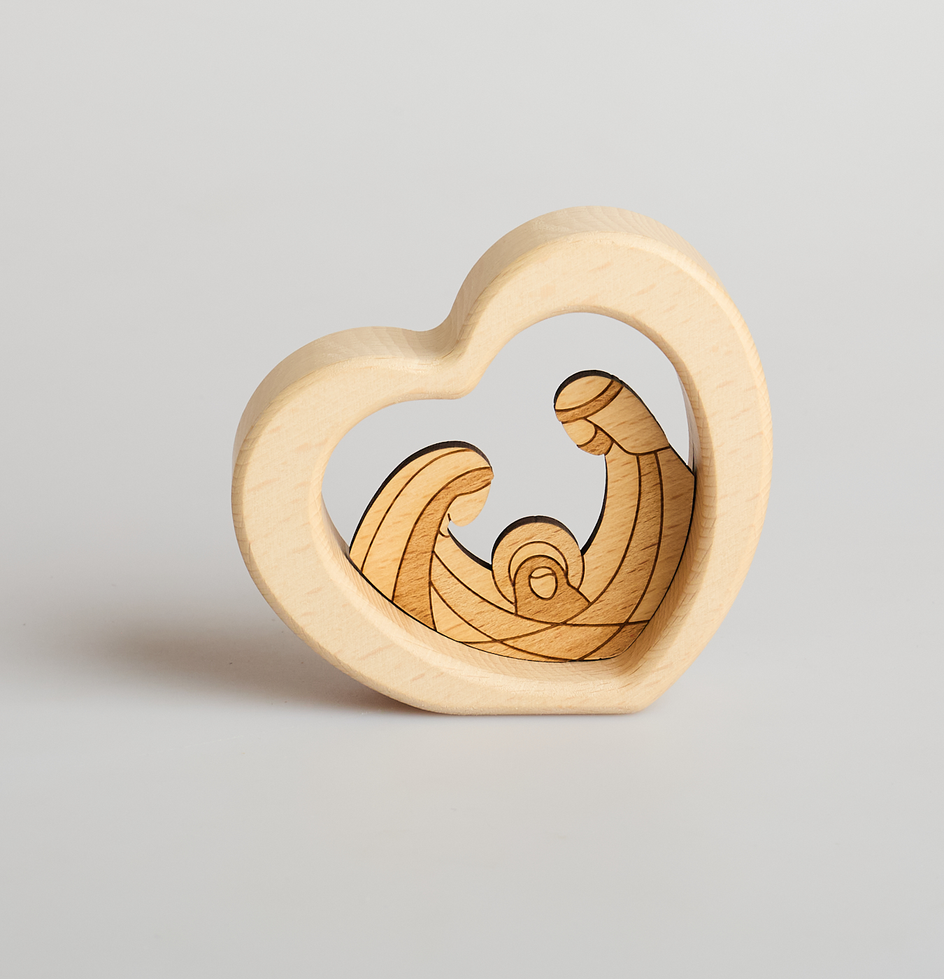 Heart solid with family