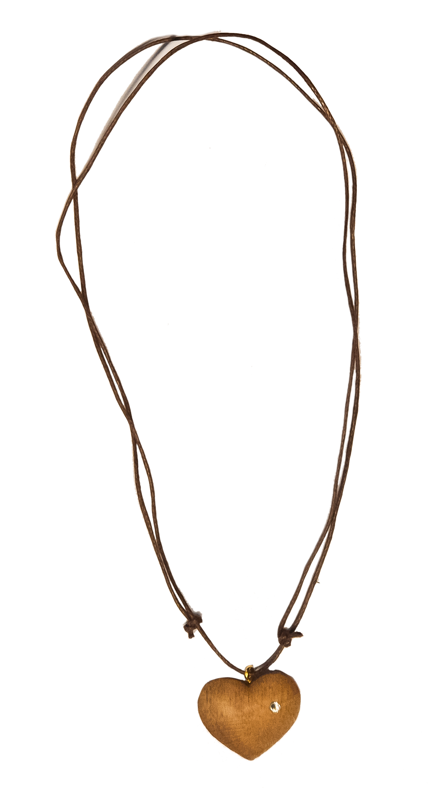 Necklace with walnut heart