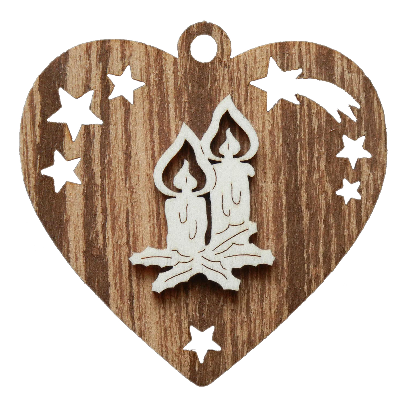 Kerze auf Herz Beidseitig