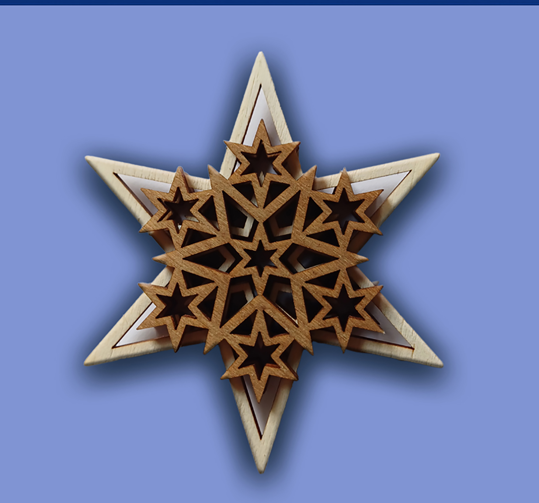 Deko 3 Schichten Stern 6 eckig