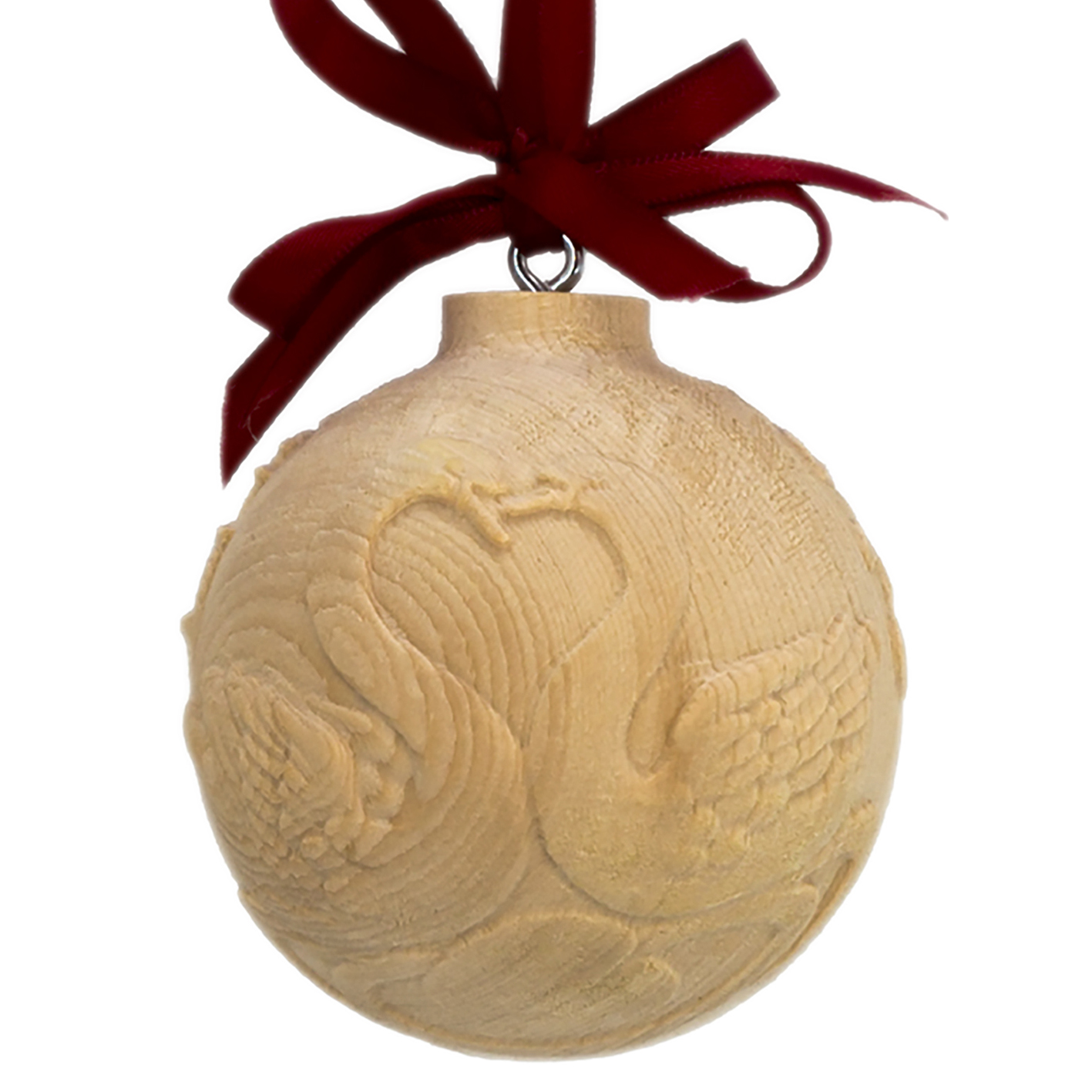 Zirbenkugel mit Schwan