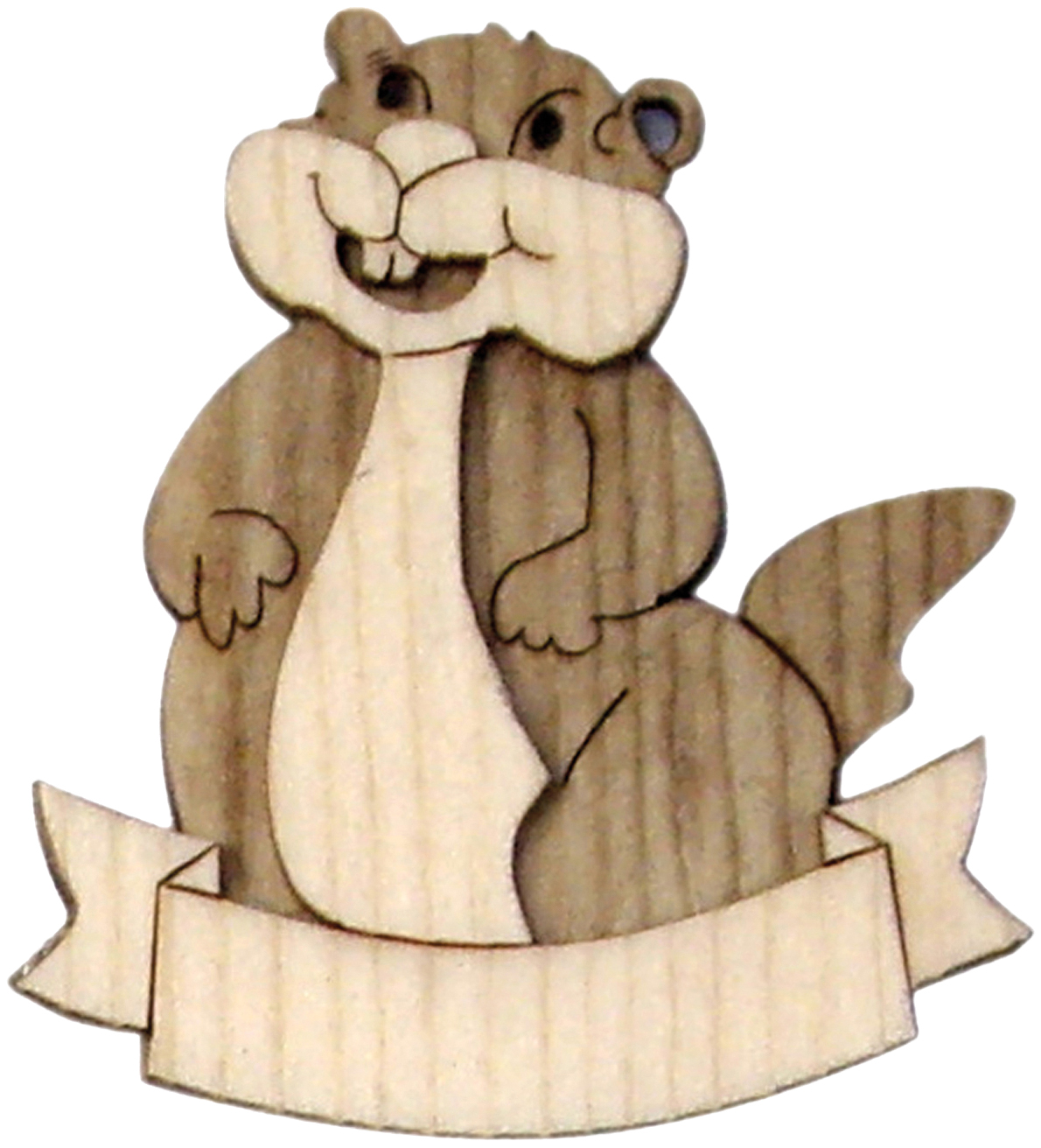 Magnet 3D bicolor in wood with marmot