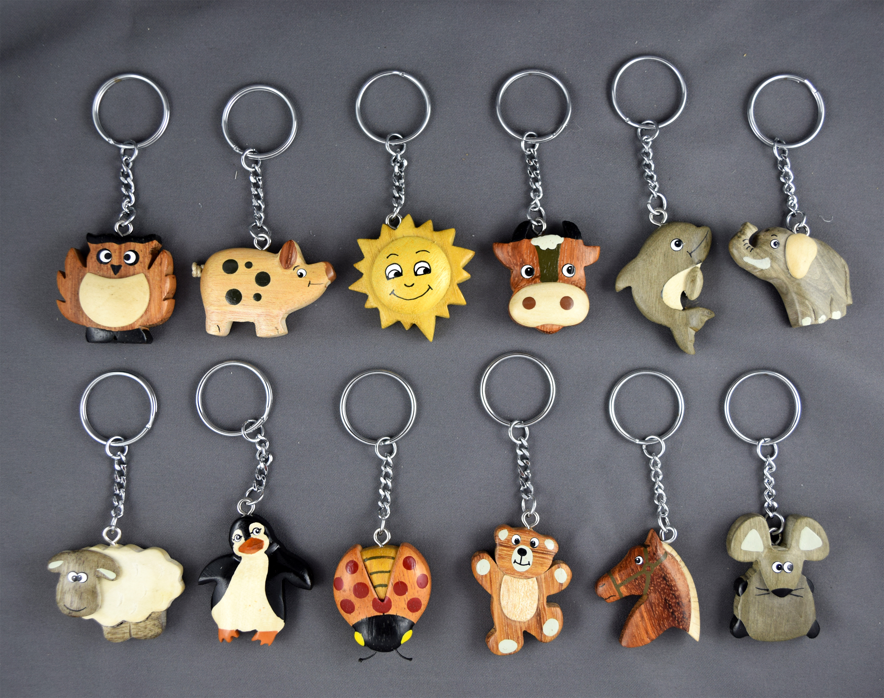 Schlüsselanhänger Tiere gemischt klein x12St.