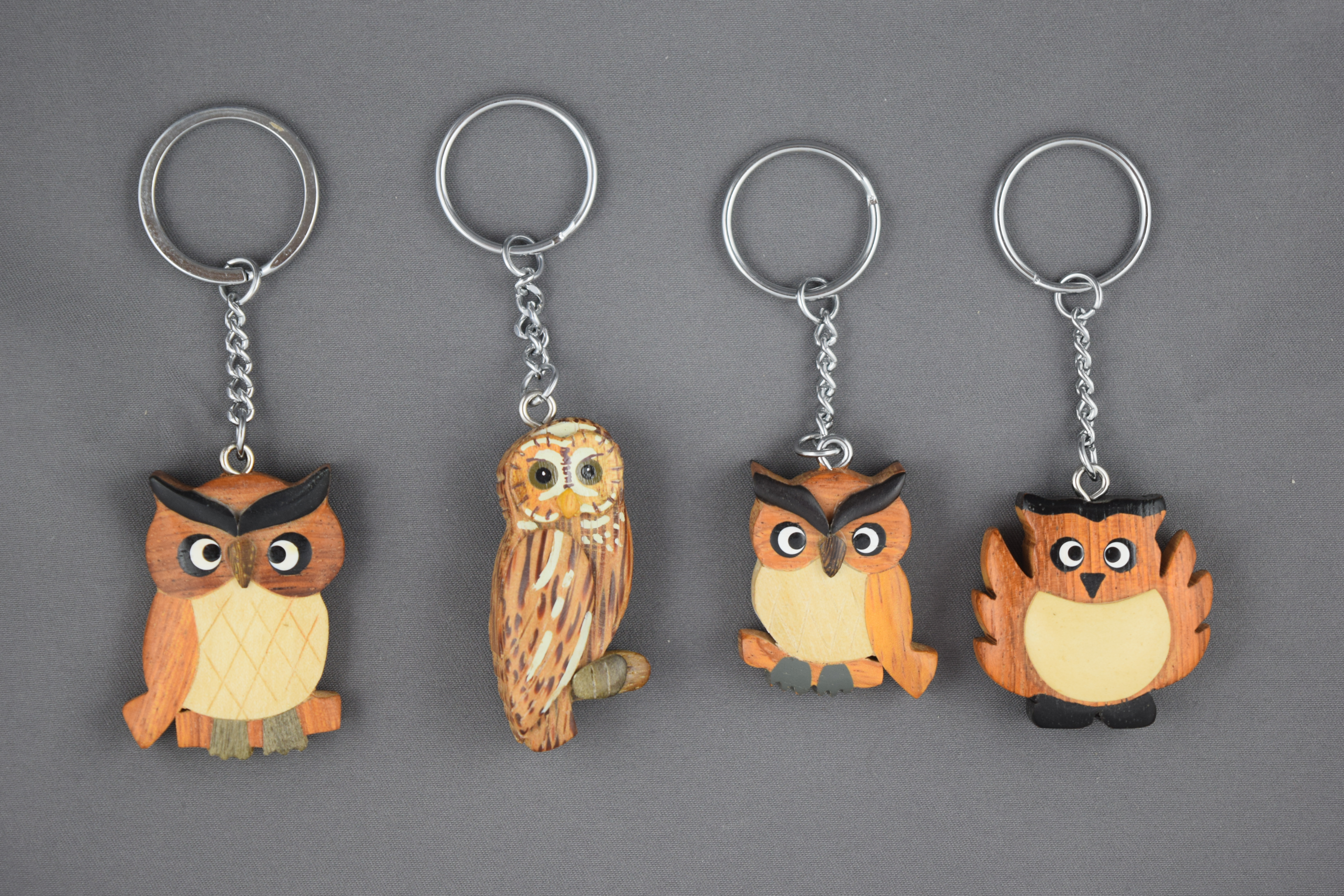 Schlüsselanhänger Eule gemischt 12St.