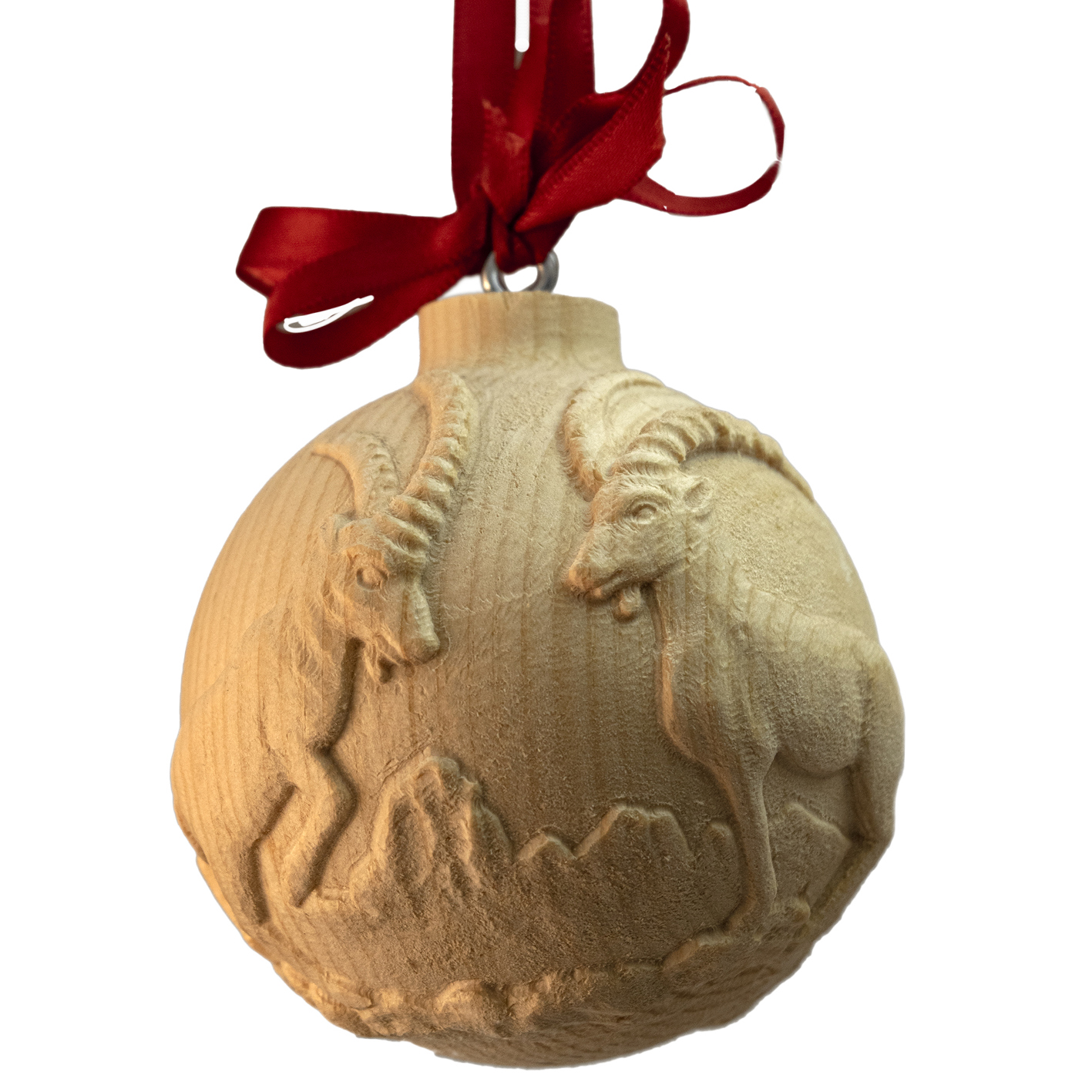 Zirbel Kugel mit Steinbock