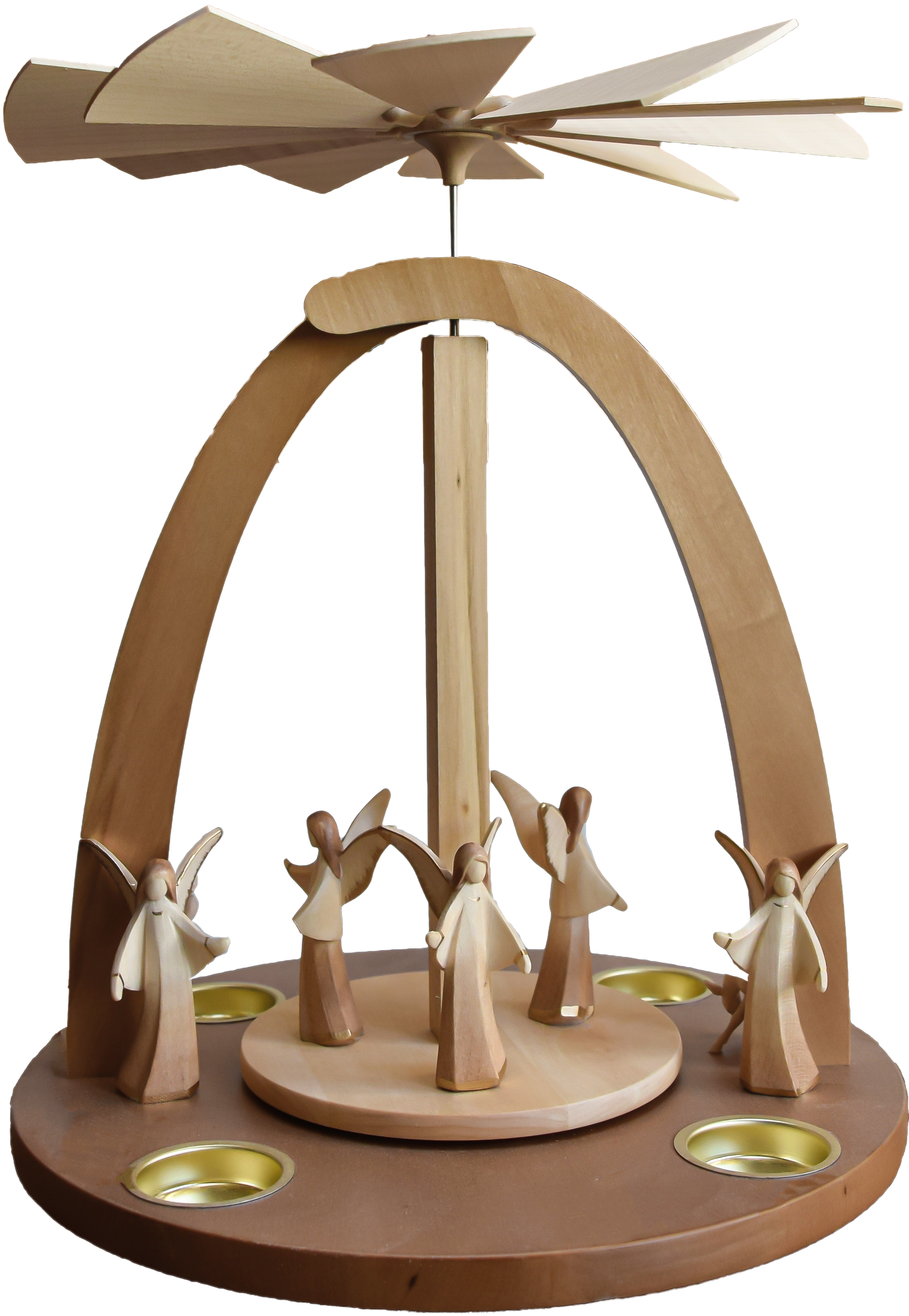 Weihnachtspyramide mit 5 Aram Engel