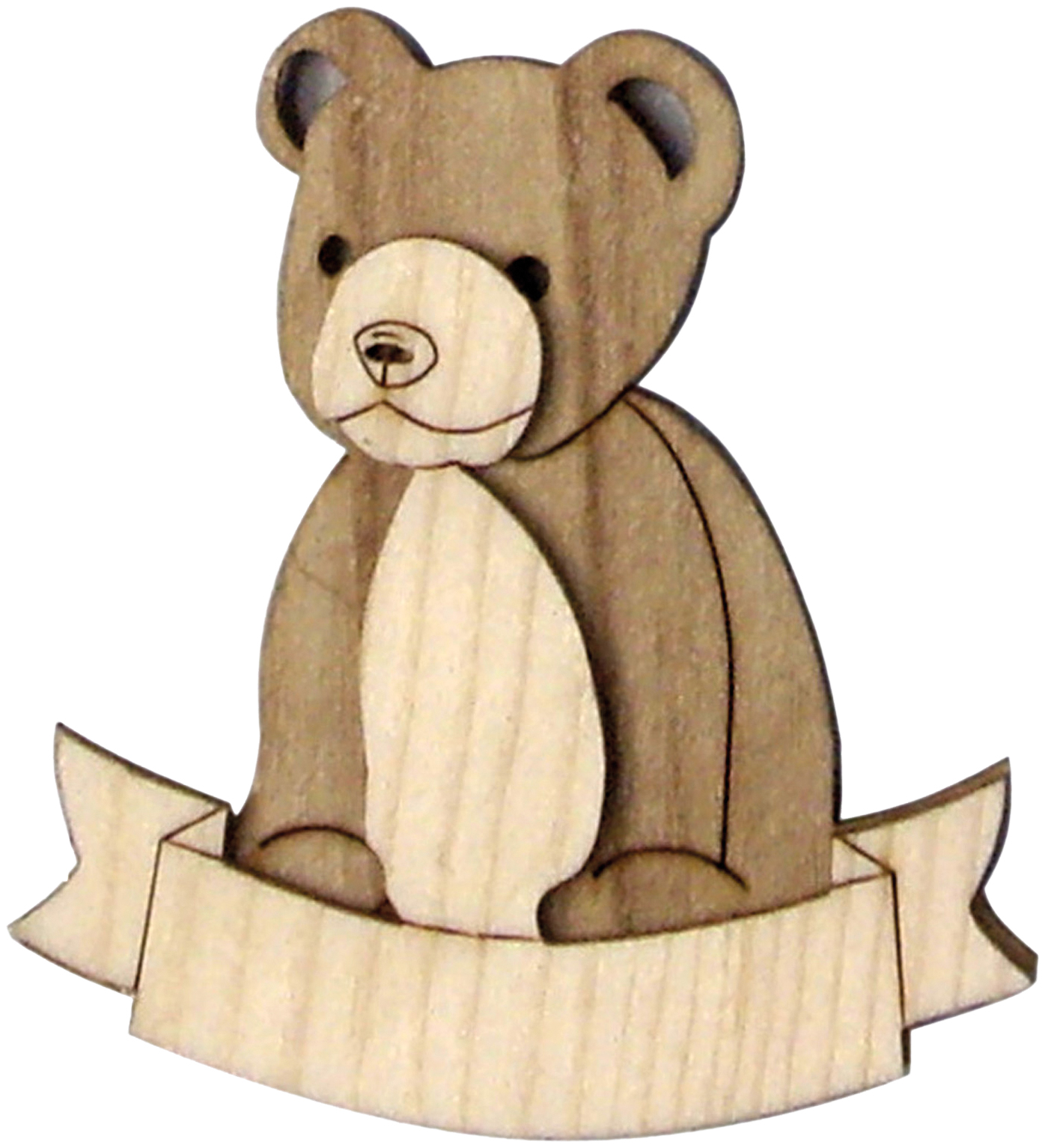 Magnet 3D bicolor in wood with bear