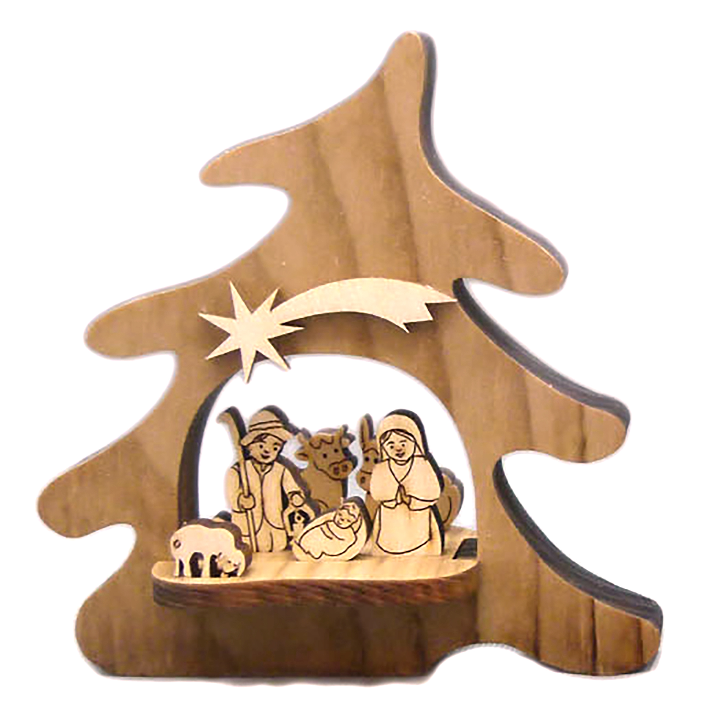 Tanne 2farbig mit Hl. Familie Deko