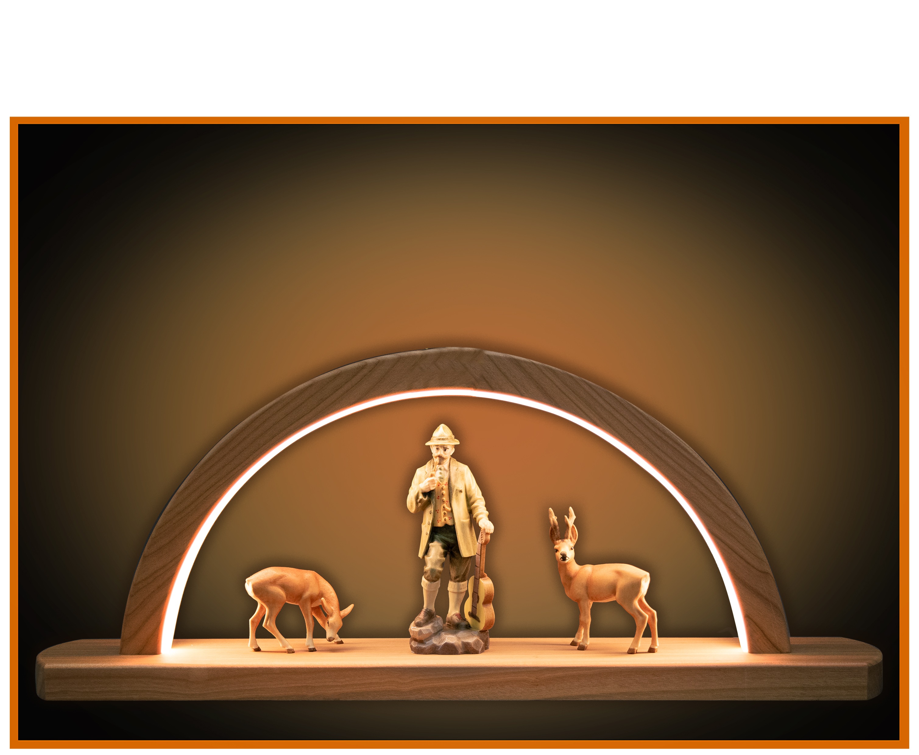 Anton G. with 2roebucks on LED light arch