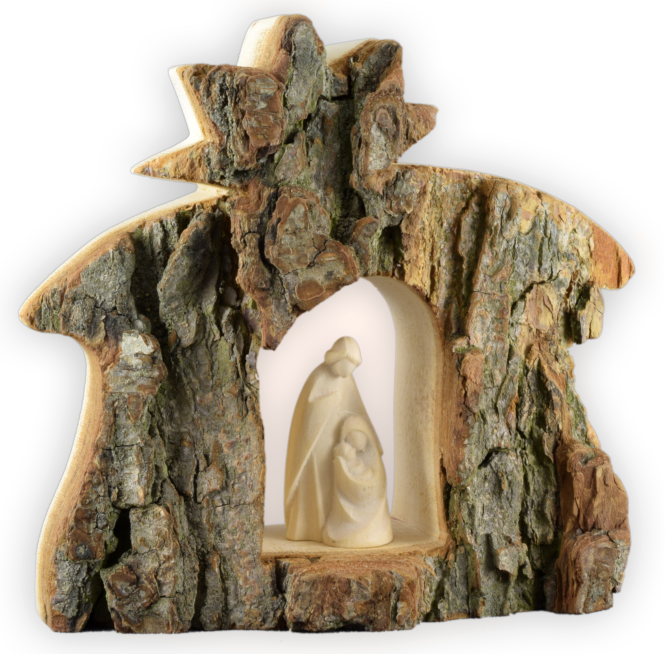 Christmas crib bark with block nativity