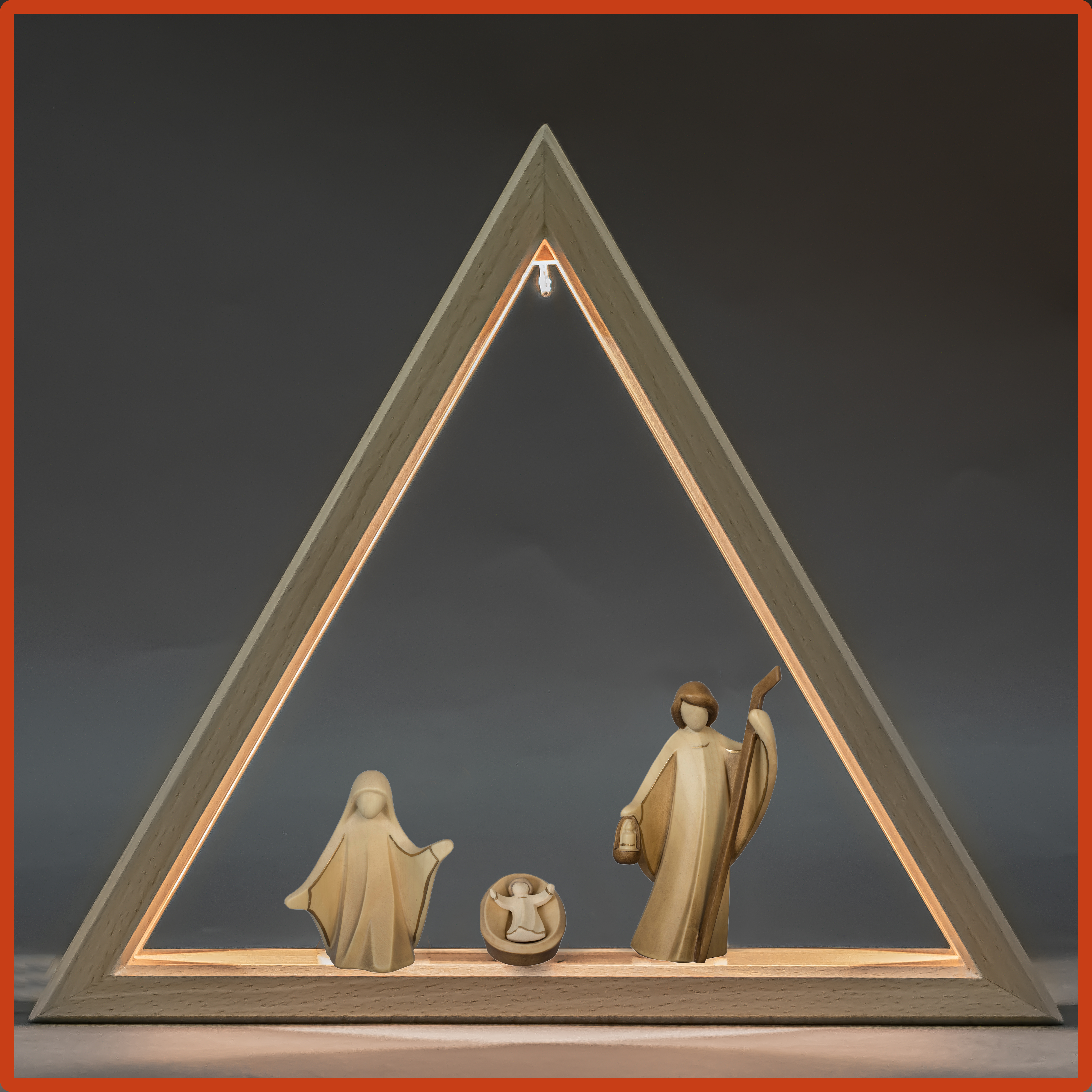 Beleuchtetes Dreieck mit Hl. Fam. Aram