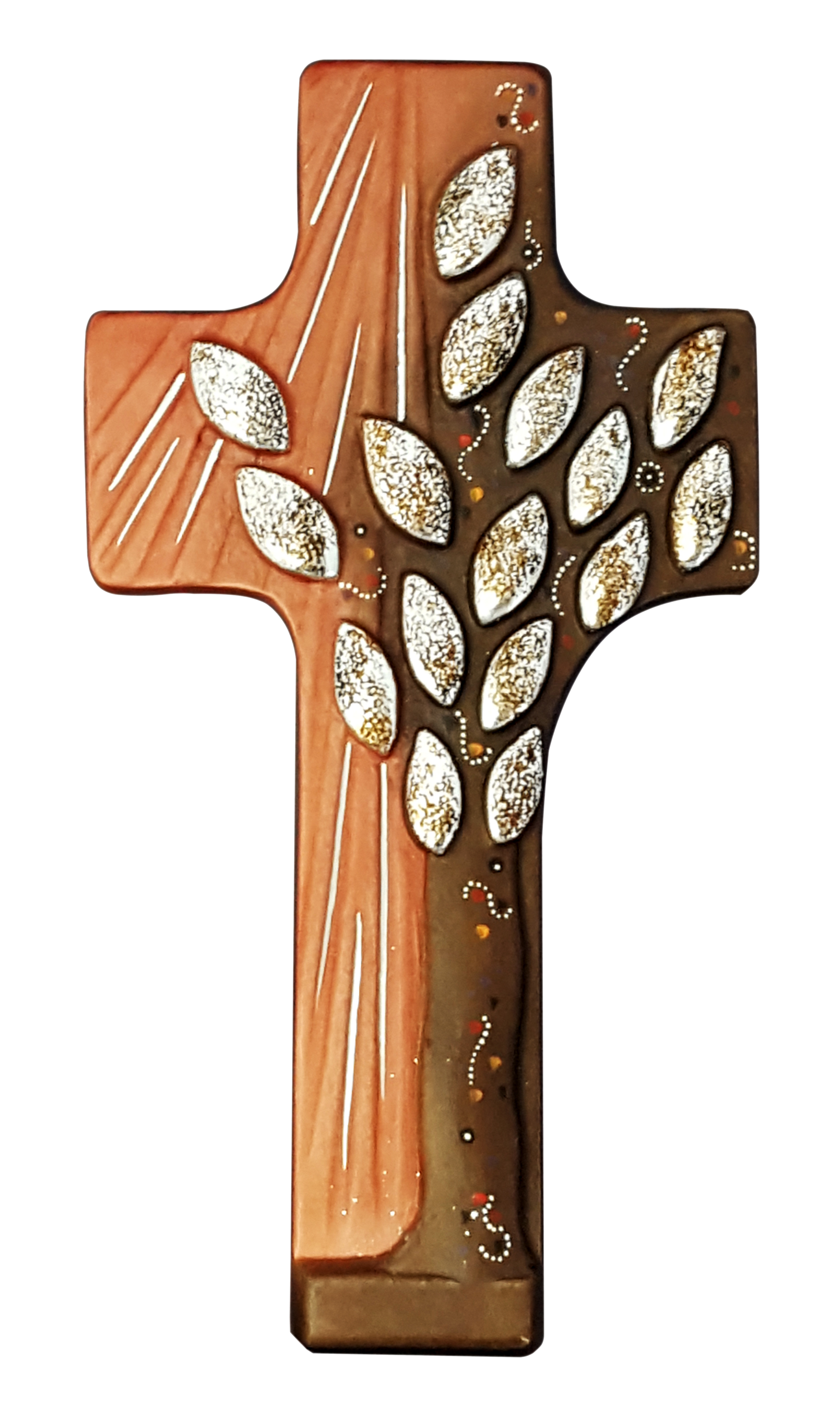 Kreuz mit Lebensbaum Tobias Silber/Rot