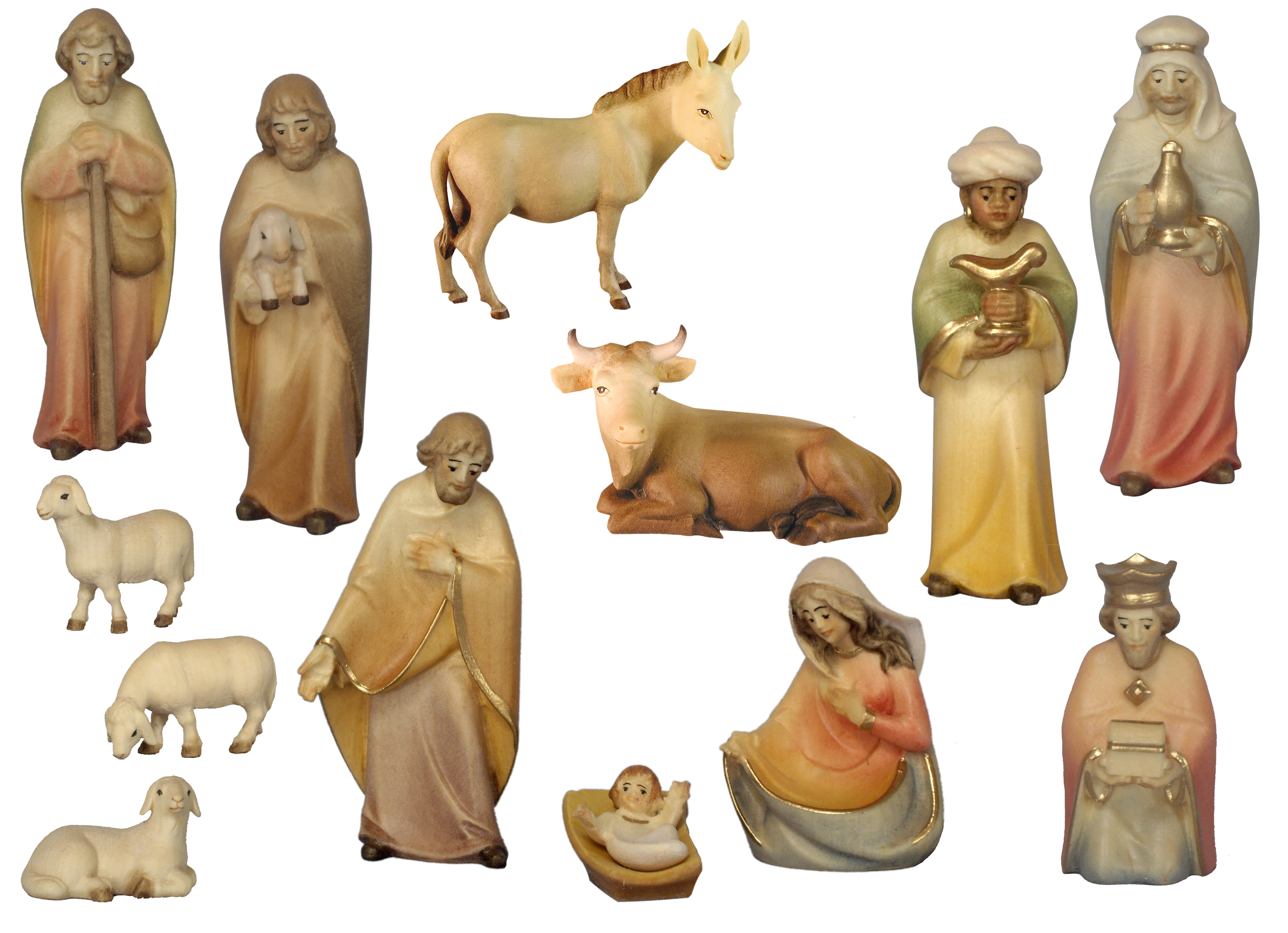 Krippenfiguren Kalédos 14St. mit Wiege