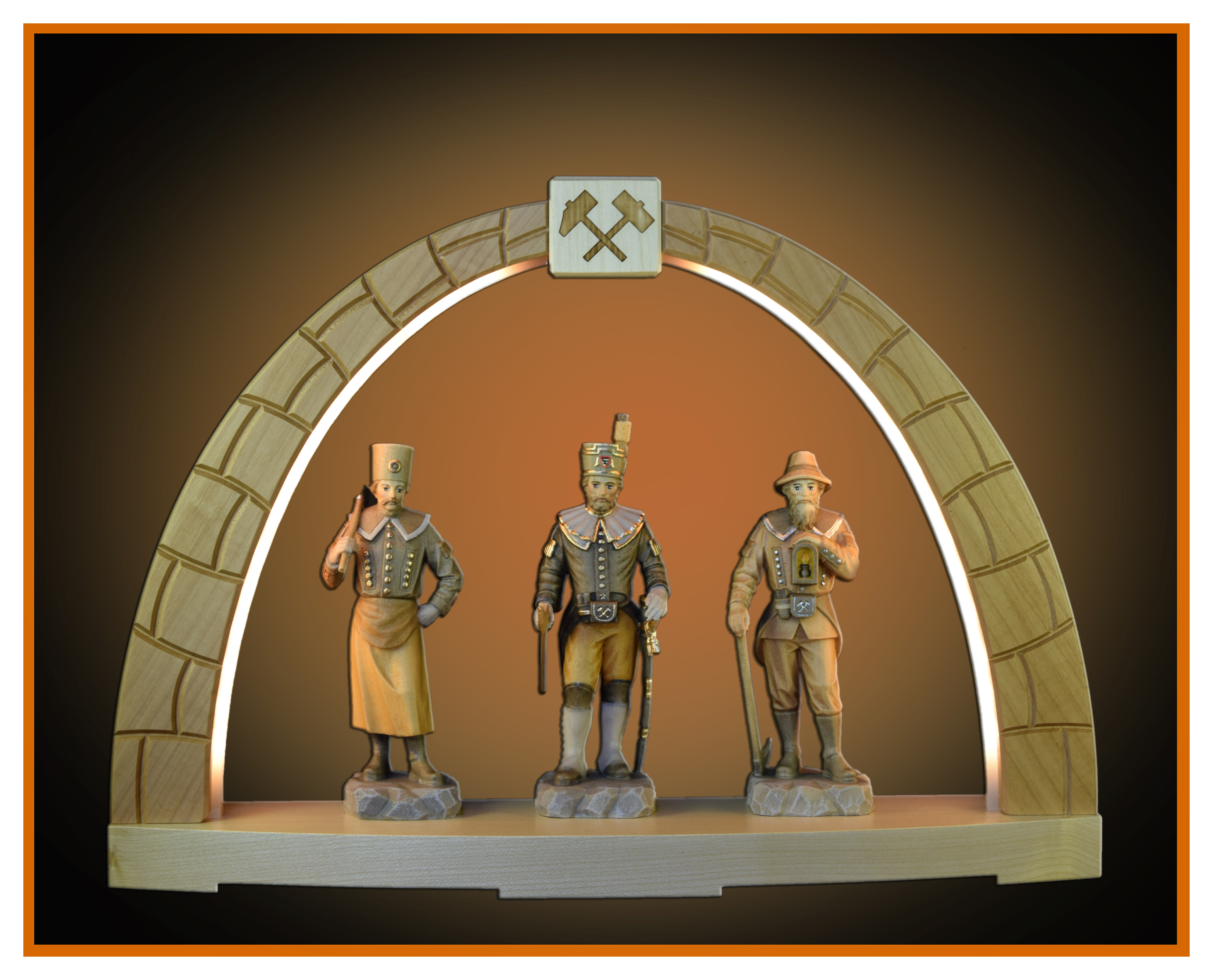 LED Arch RAUTA + 3 Miners 40x29cm