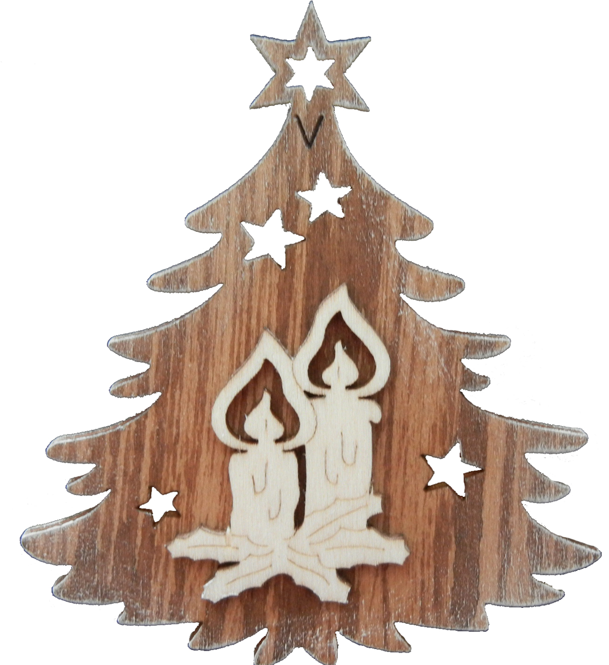 Candela su entrambi i lati di abete