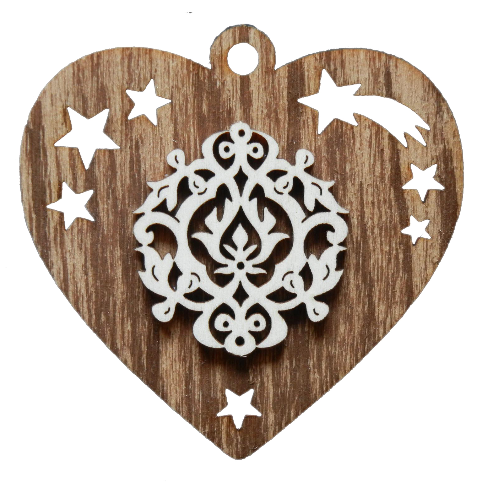 Ornament auf Herz beidseitig