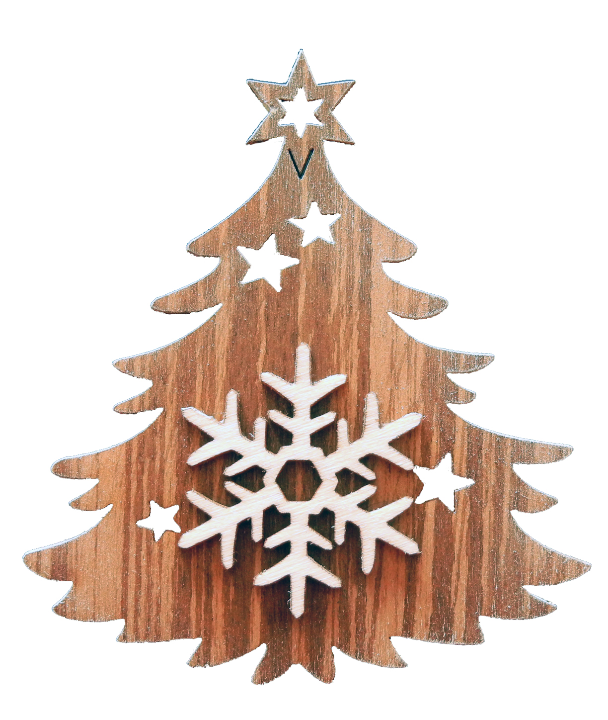 Schneeflocke auf Tanne Beidseitig