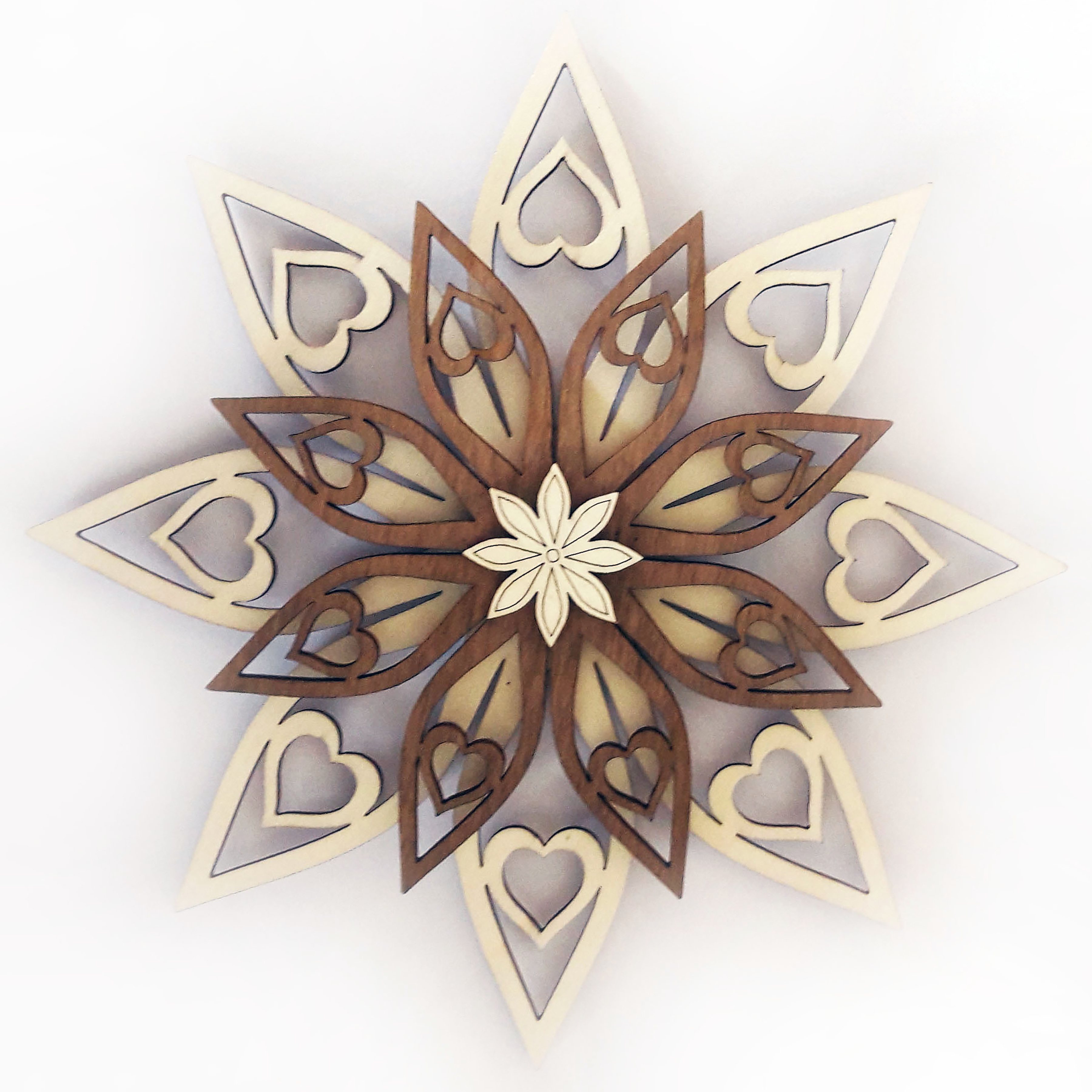 Deko 5 Schichten Stern rund