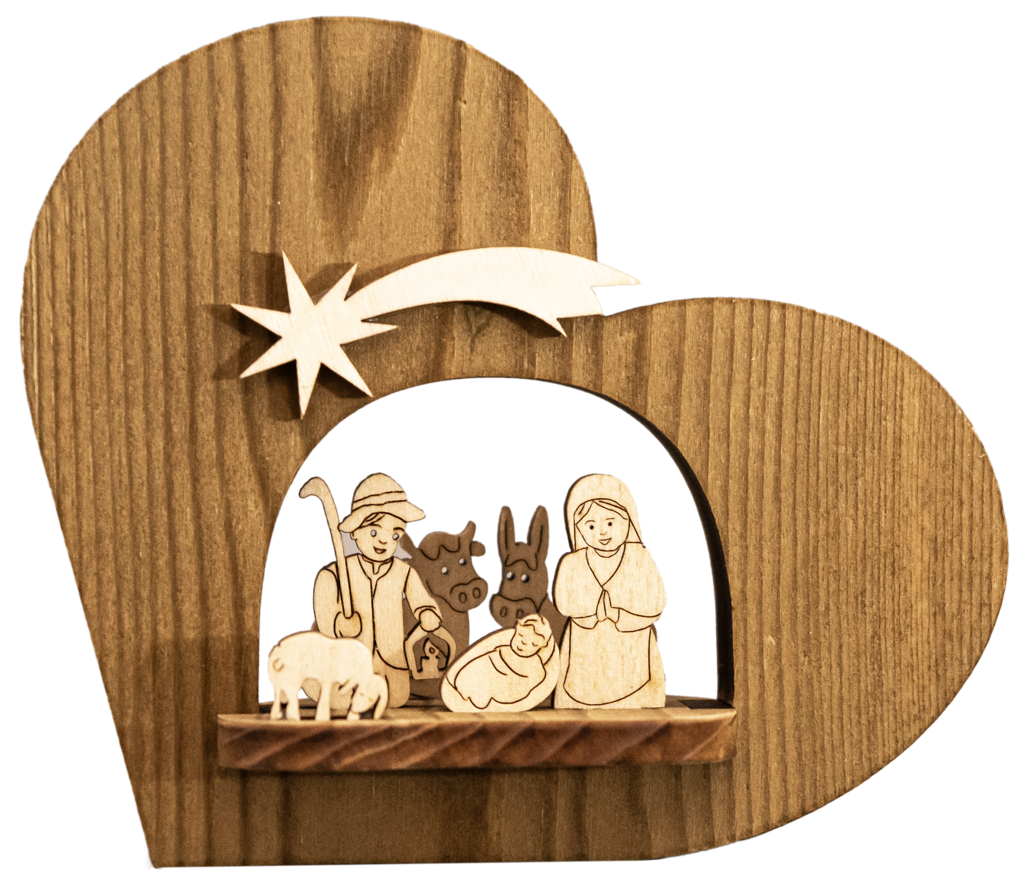 Herz 2farbig mit Hl. Familie Deko