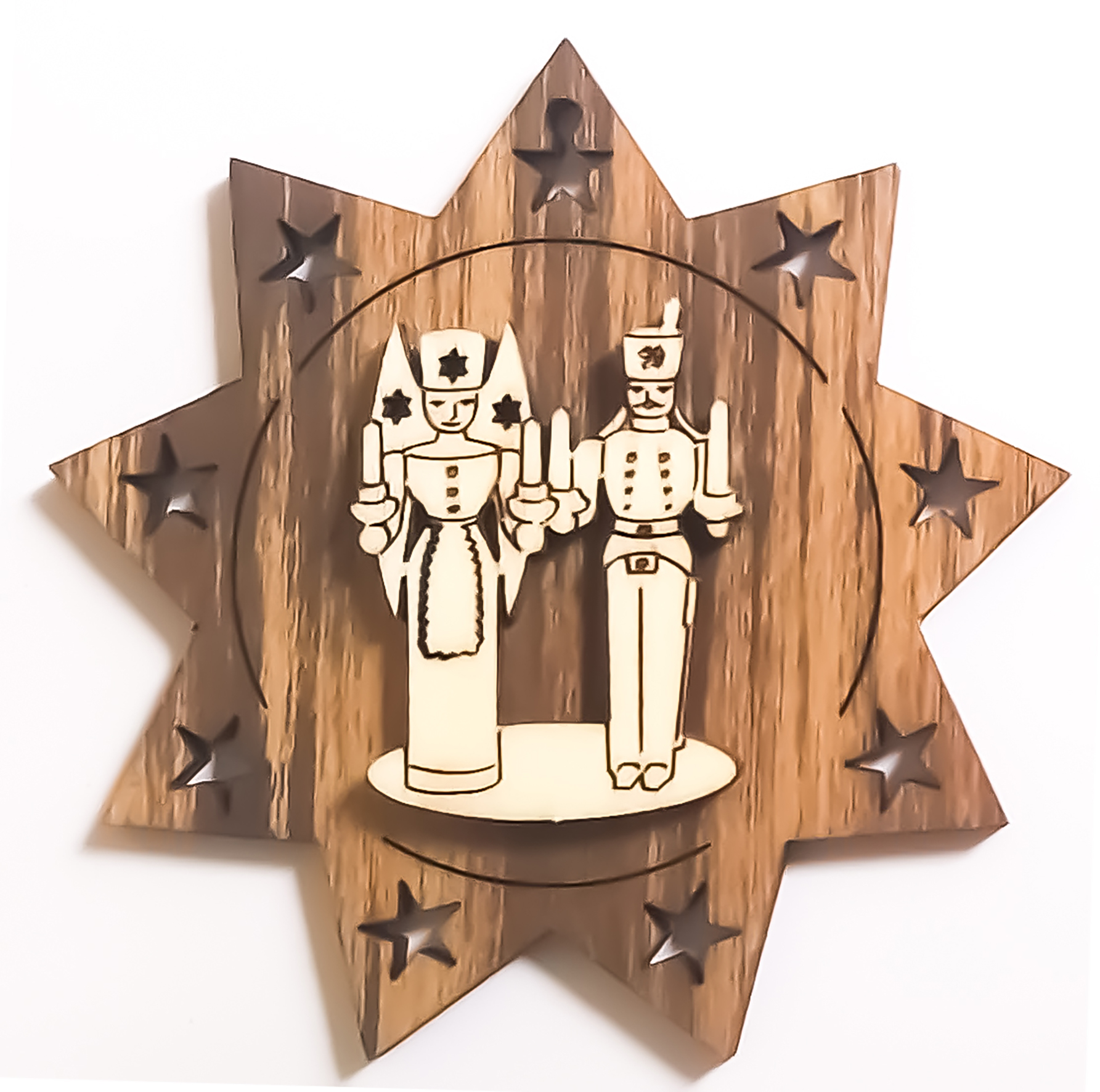 Erzgebirgische Figuren auf Stern Beidseitig