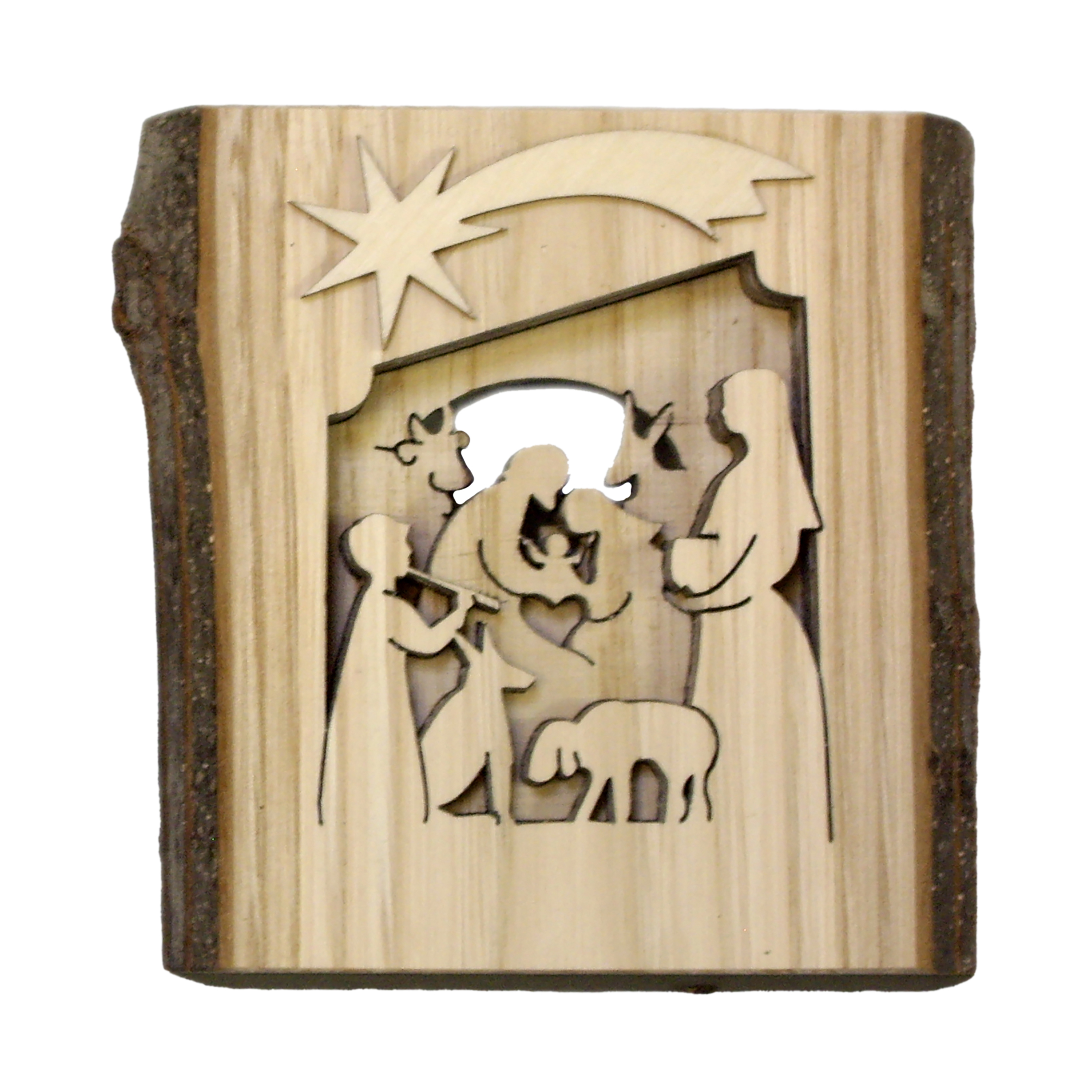 Krippe3D in Rinde Hirten