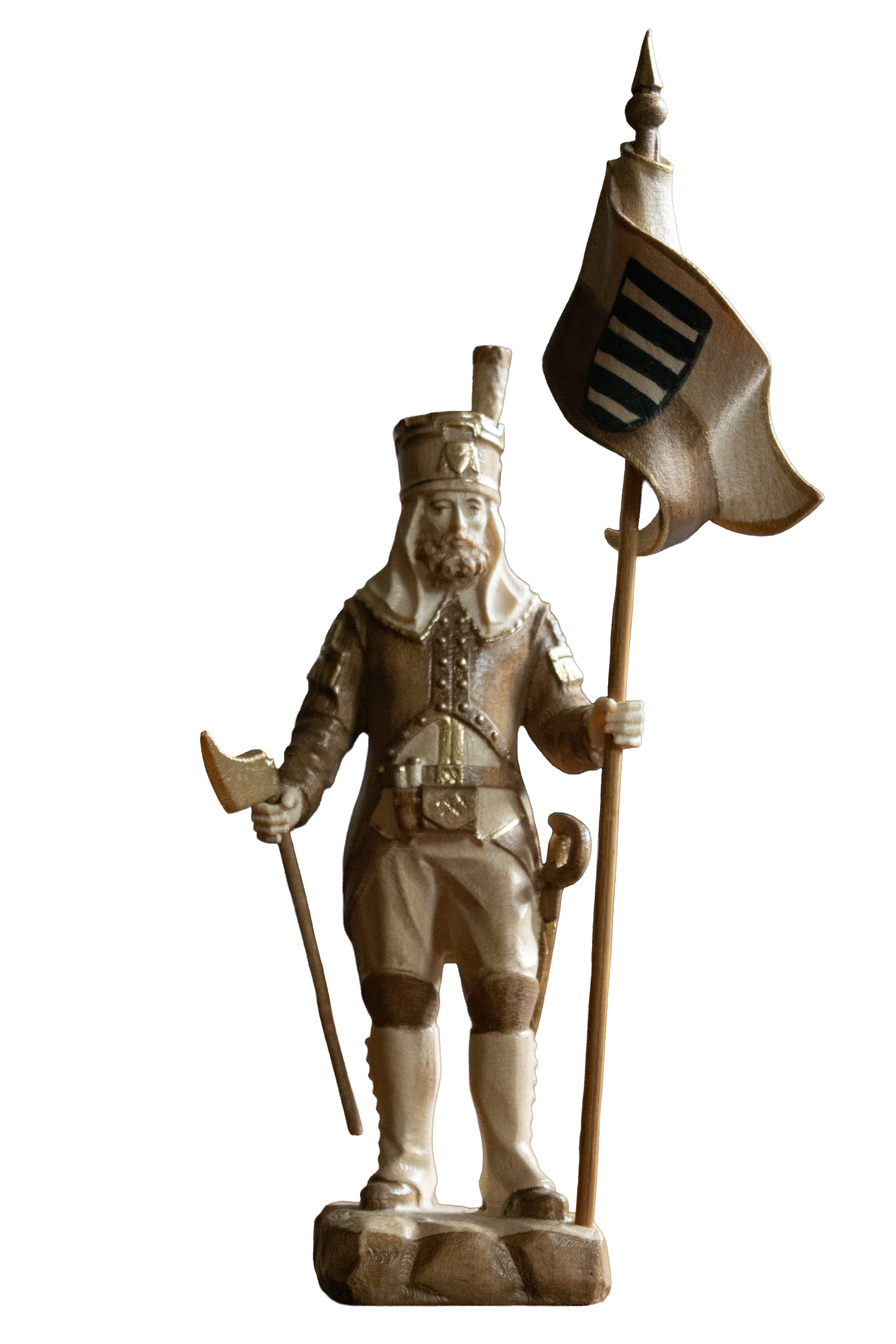 Annaberger Obersteiger mit Sachsenfahne grün-weiß