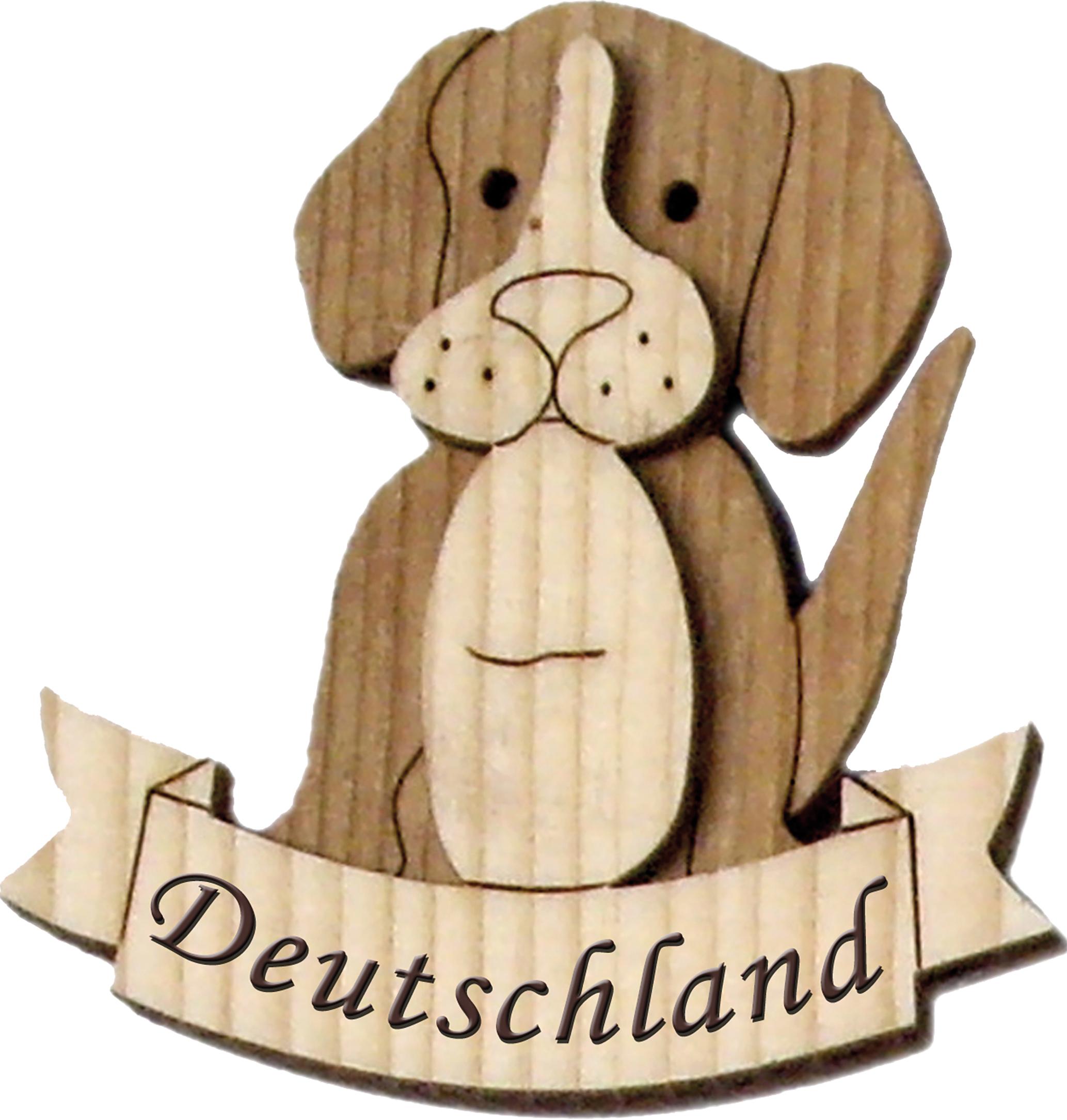 Magnet 3D bicolor in wood+dog written