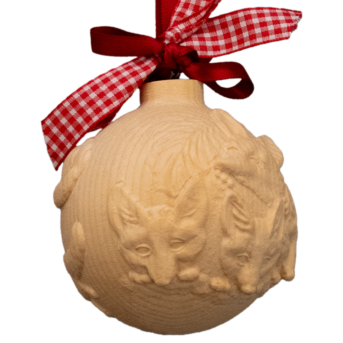 Zirbenkugel mit Fuchs