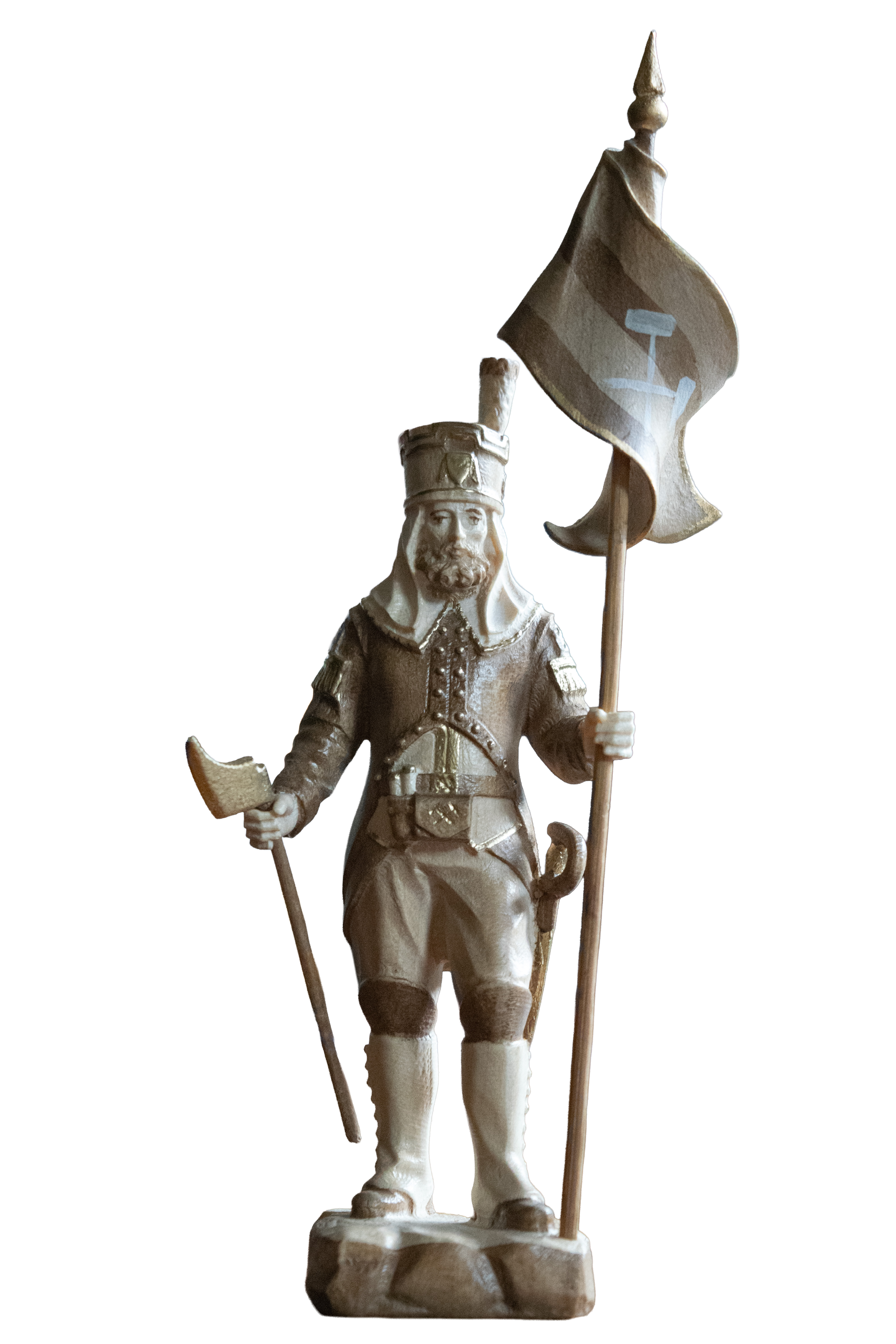 Annaberger Obersteiger mit Bergmannfahne gelb-schwarz