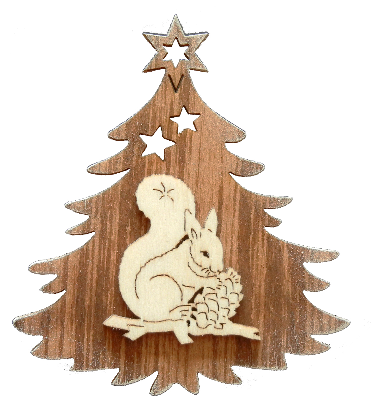 Eichhörnchen  auf Tanne Beidseitig