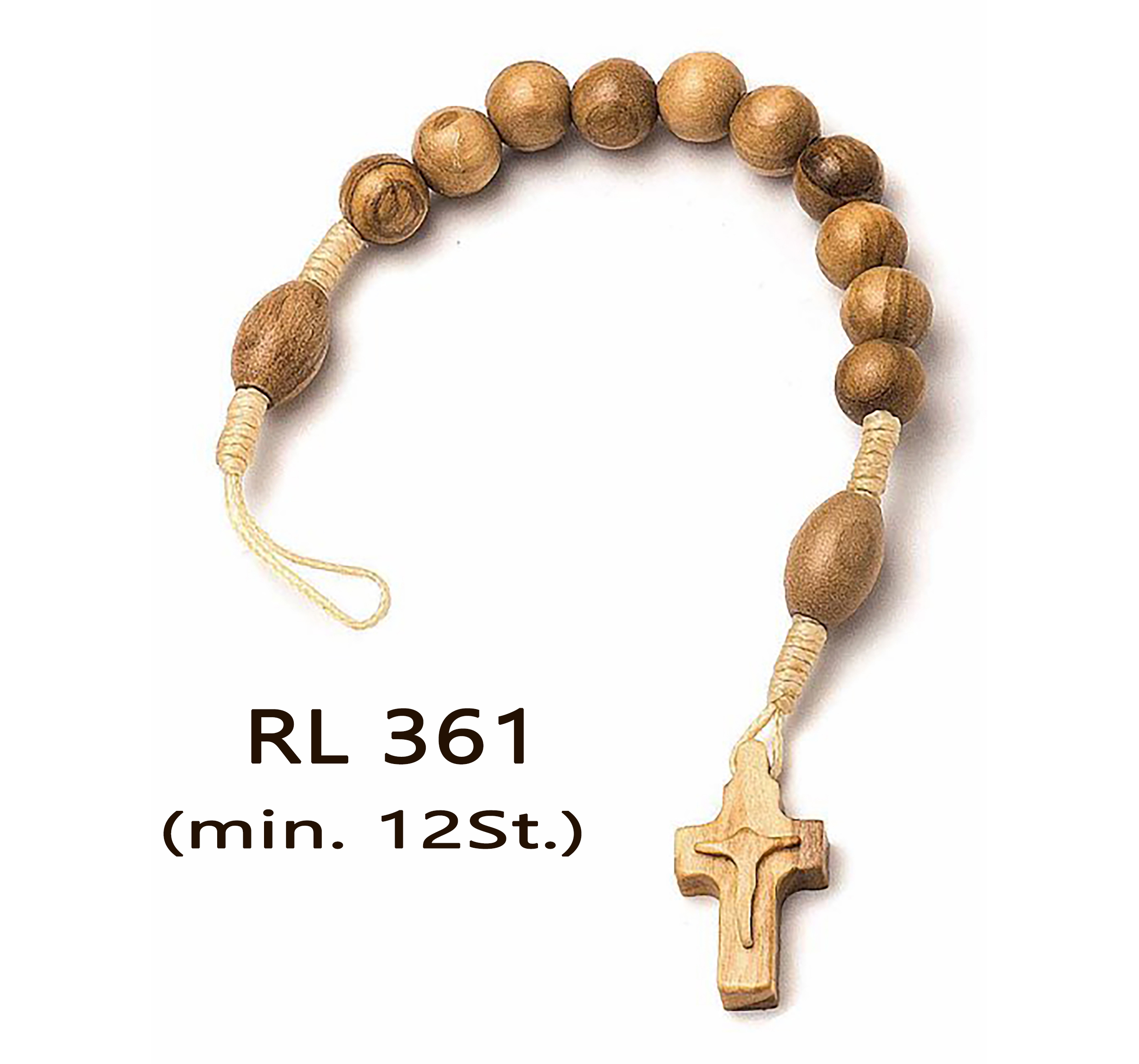 VE 12st._Olive gebundenes Armband Ø 10mm