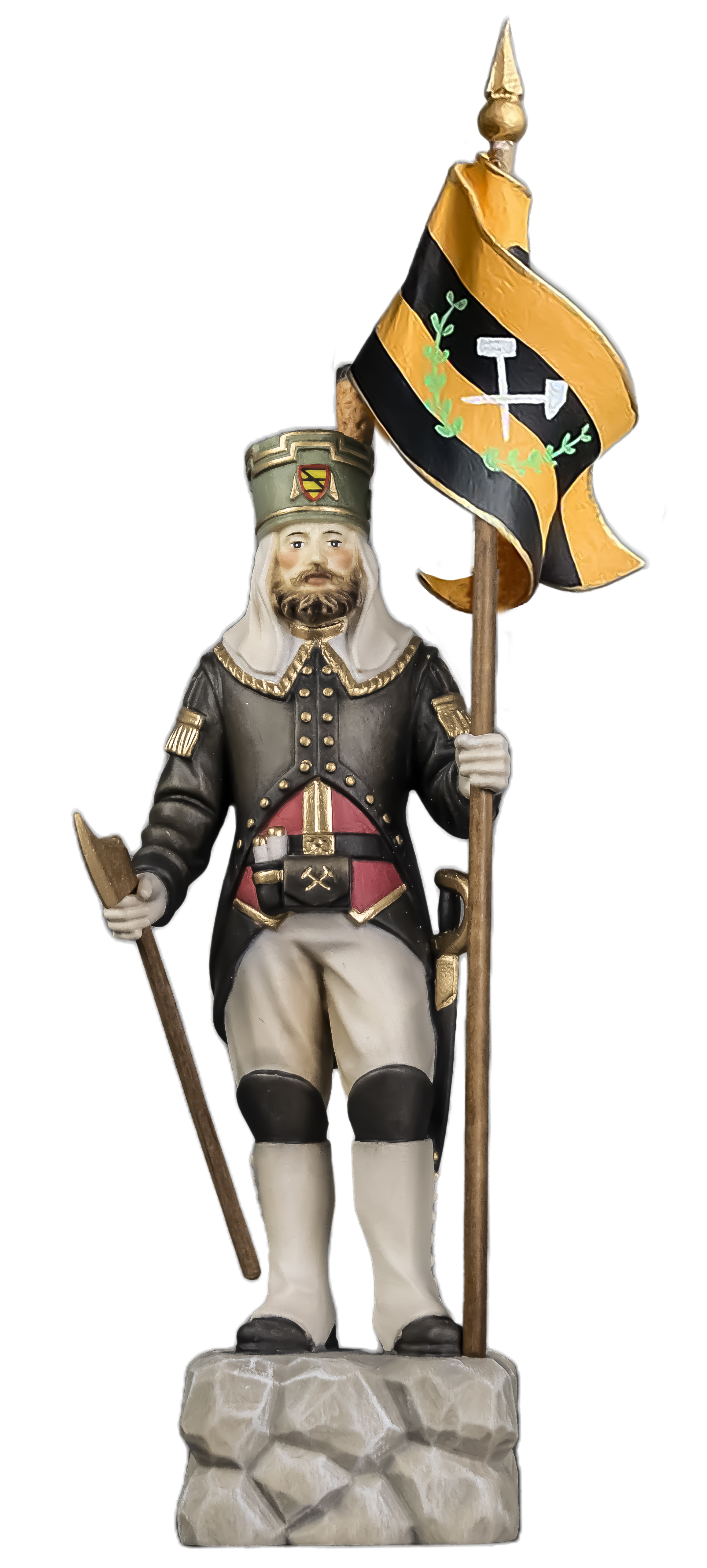 Annaberger Obersteiger with miner's flag yellow-black