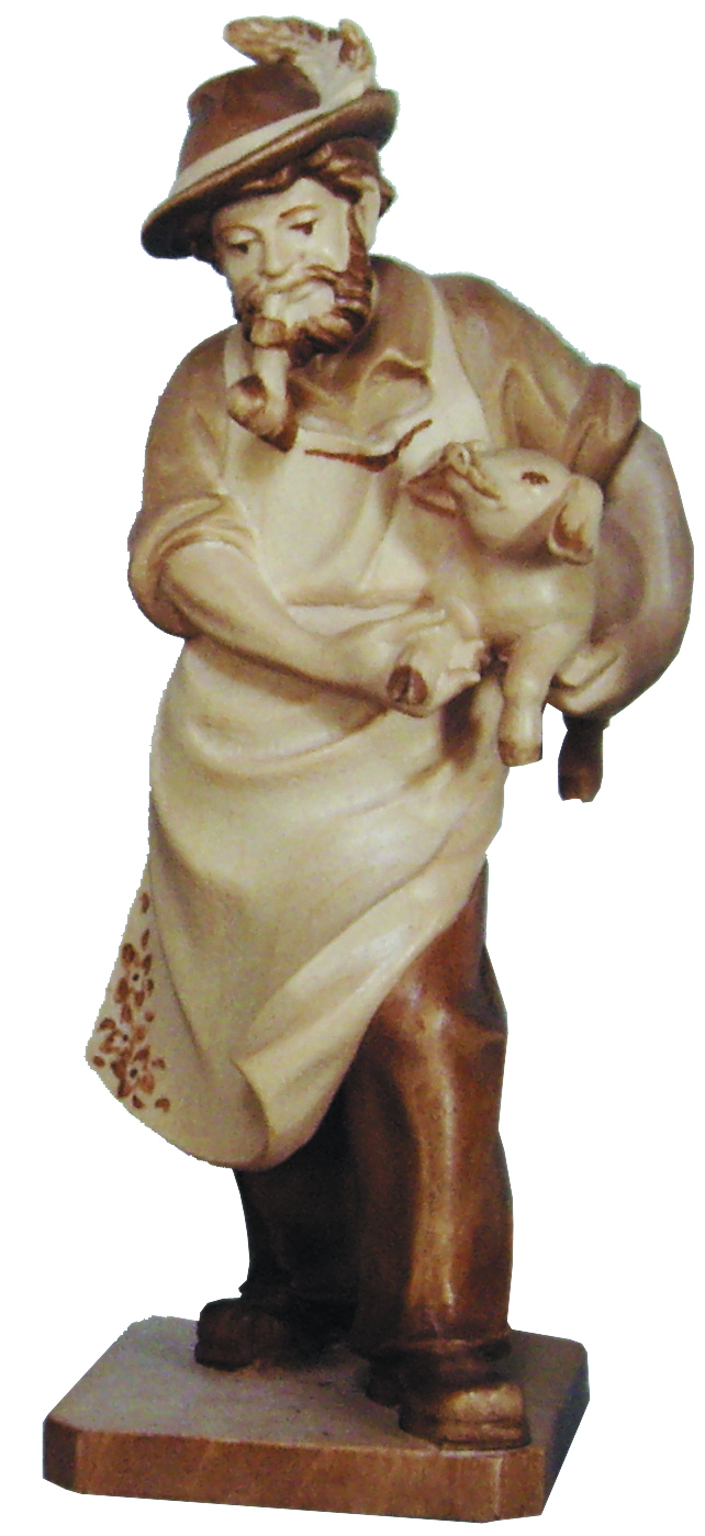 Bauer mit Ferkel