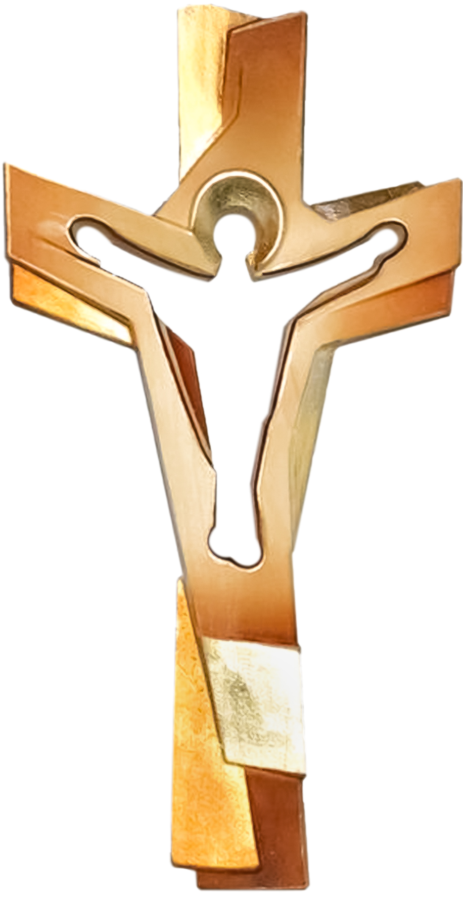 Passionskreuz Braun Gold