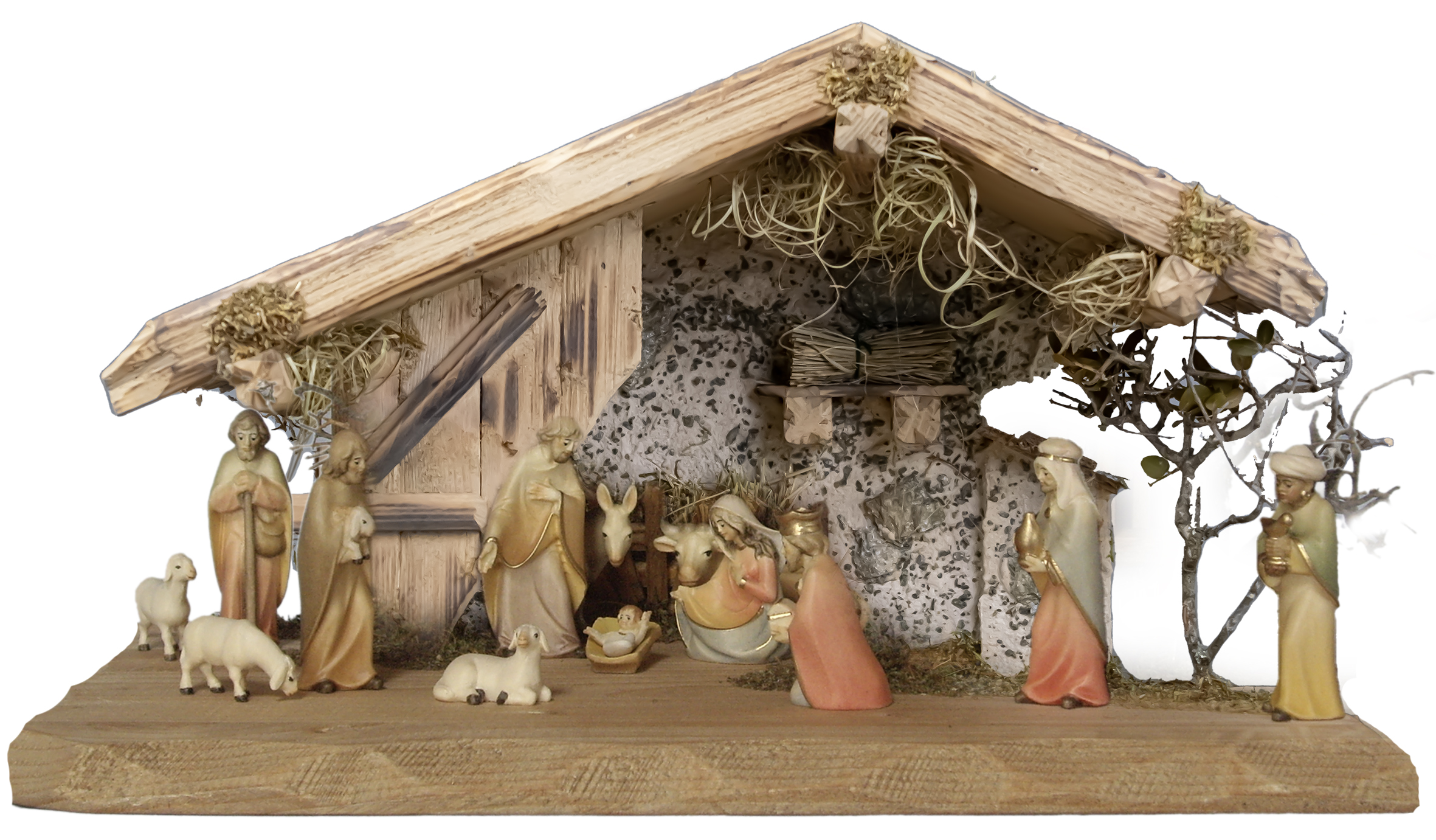 Almhütte + 14Tlg. Kalédos  Krippenfiguren