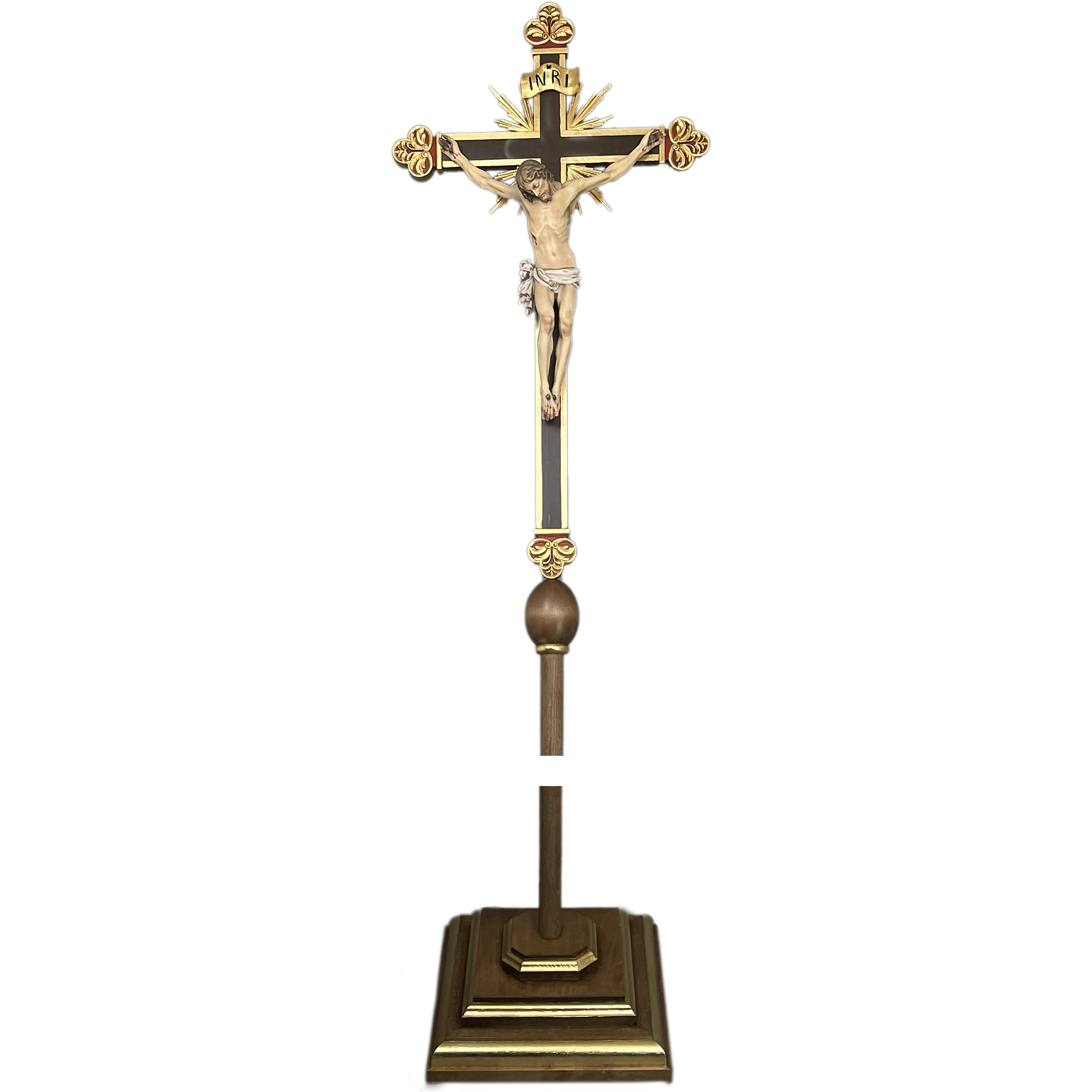 Prozessionskreuz mit Korpus Tacca auf Kreuz mit Strahlen