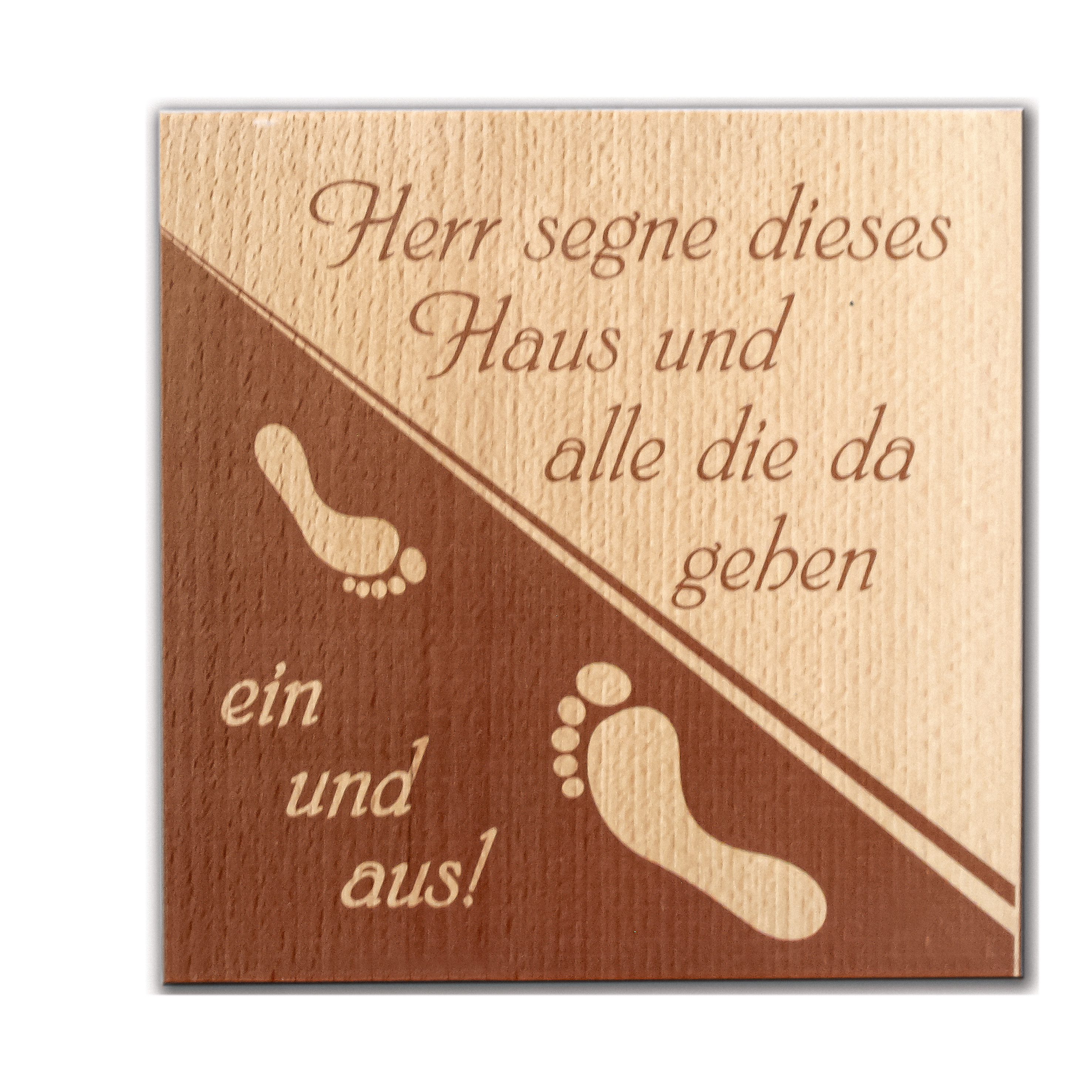 Haussegen bedruckt Fußabdruck Buche