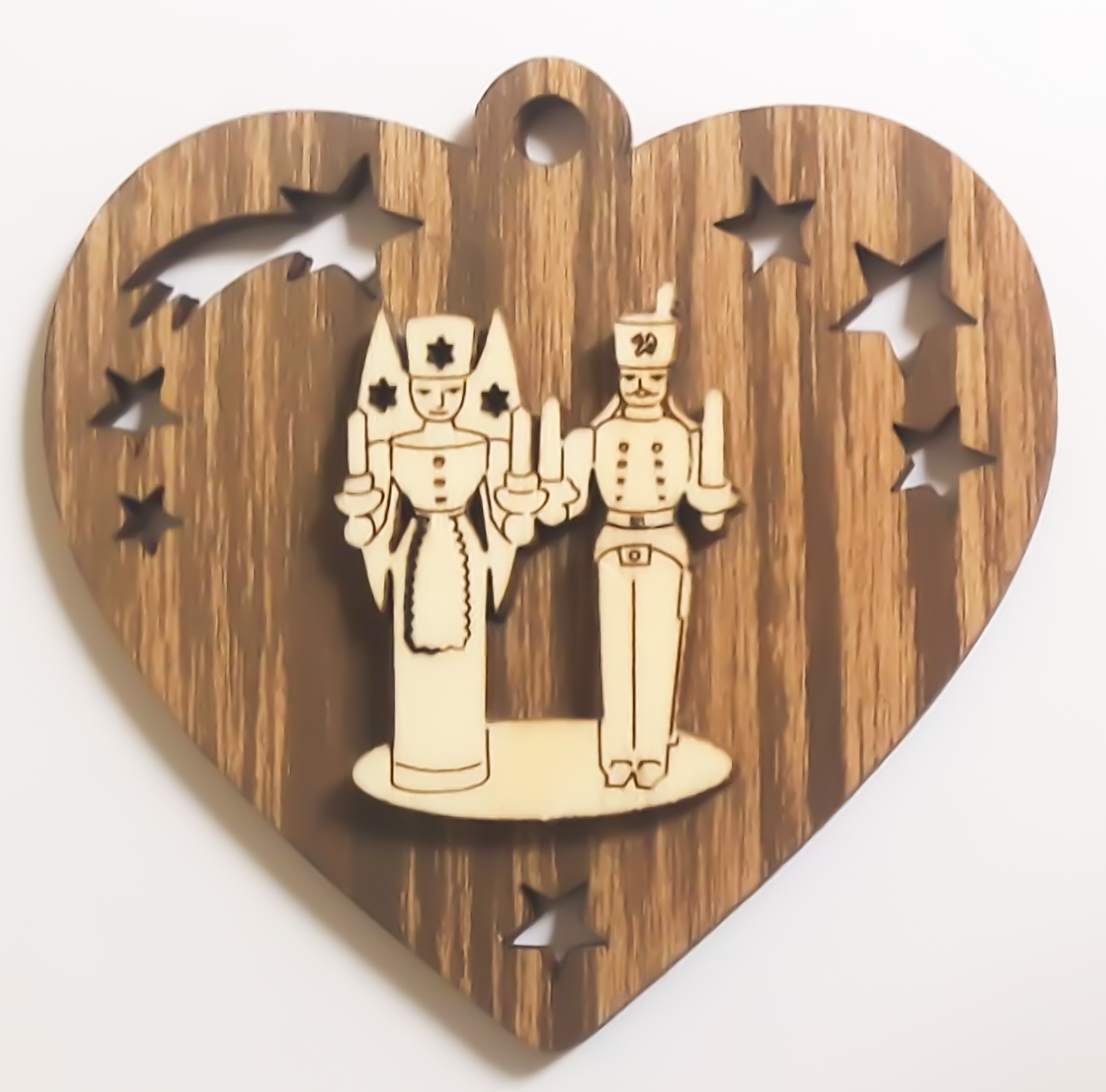 Erzgebirgische Figuren auf Herz Beidseitig