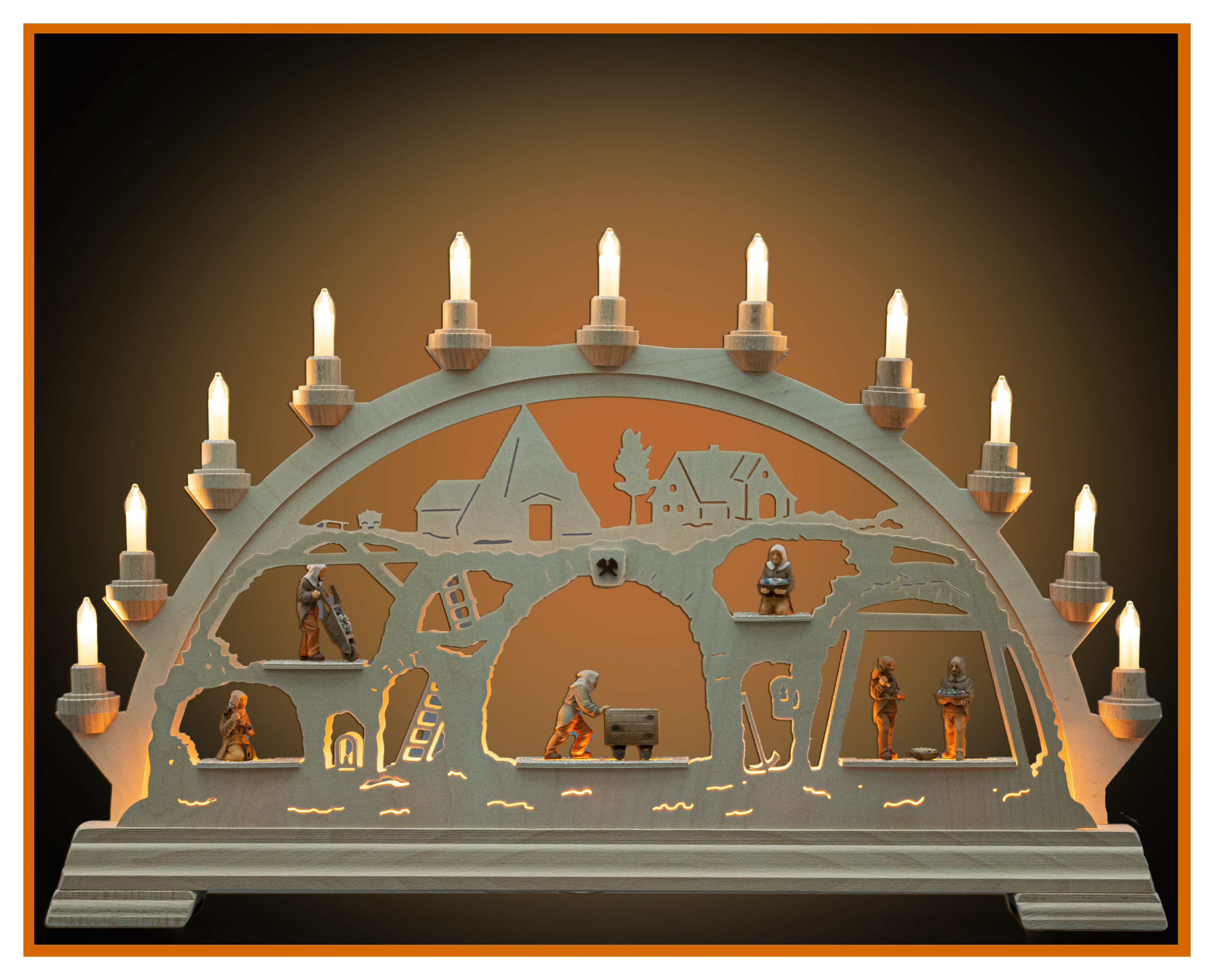 6 Miners in large arc of lights