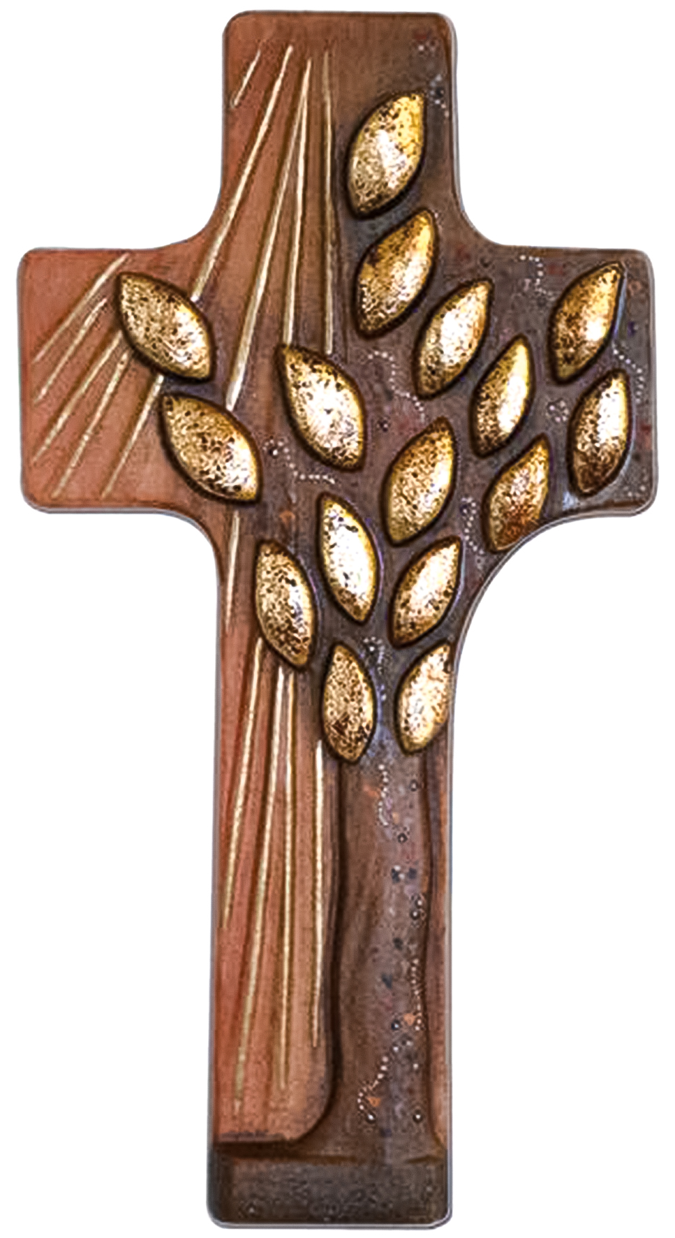 Kreuz mit Lebensbaum Tobias Gold/Rot