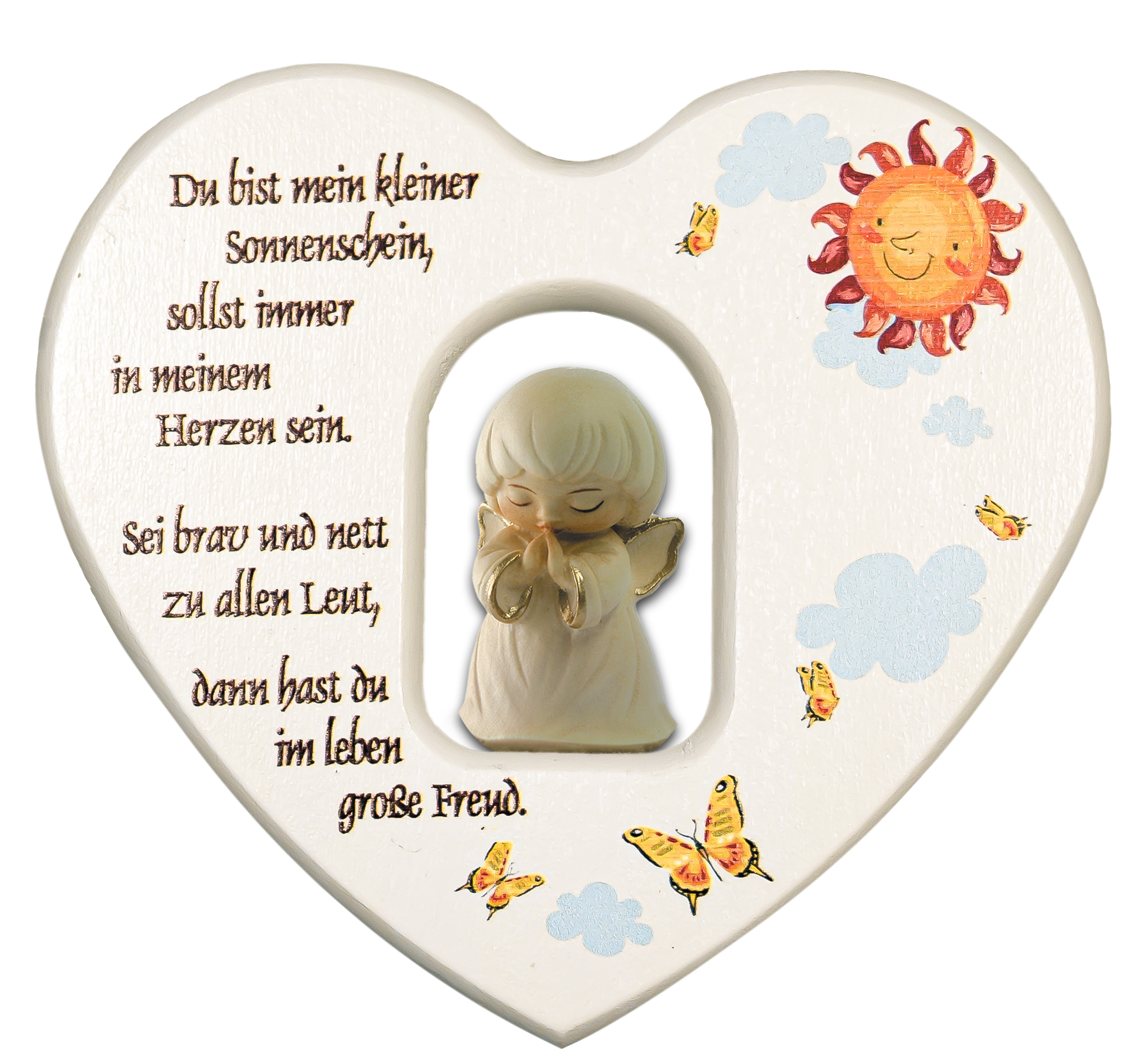 Weiß Herz mit Engel " Du bist..."