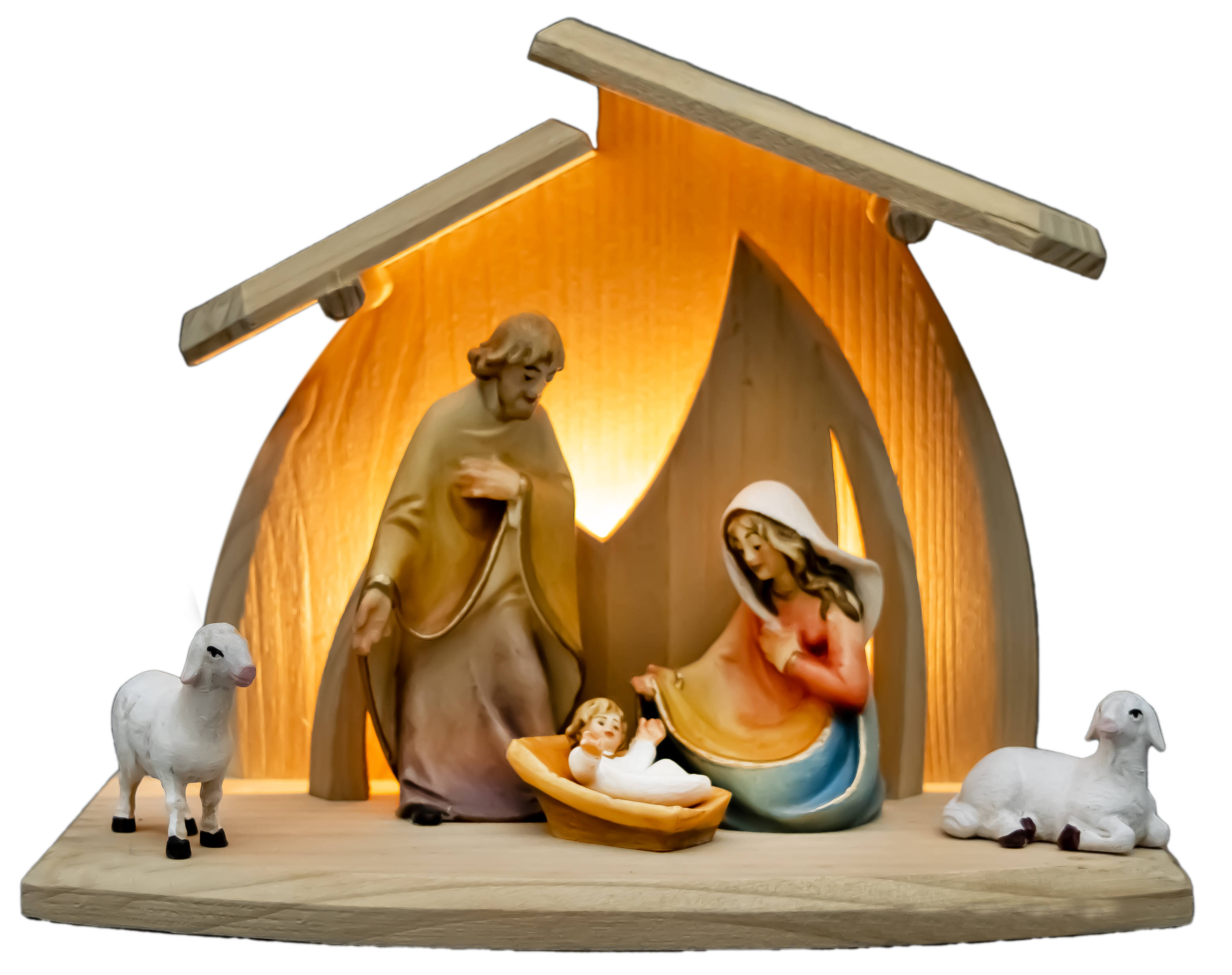 LED Familienstall Altea mit Kaledos Hl. Famile + 2Schafe