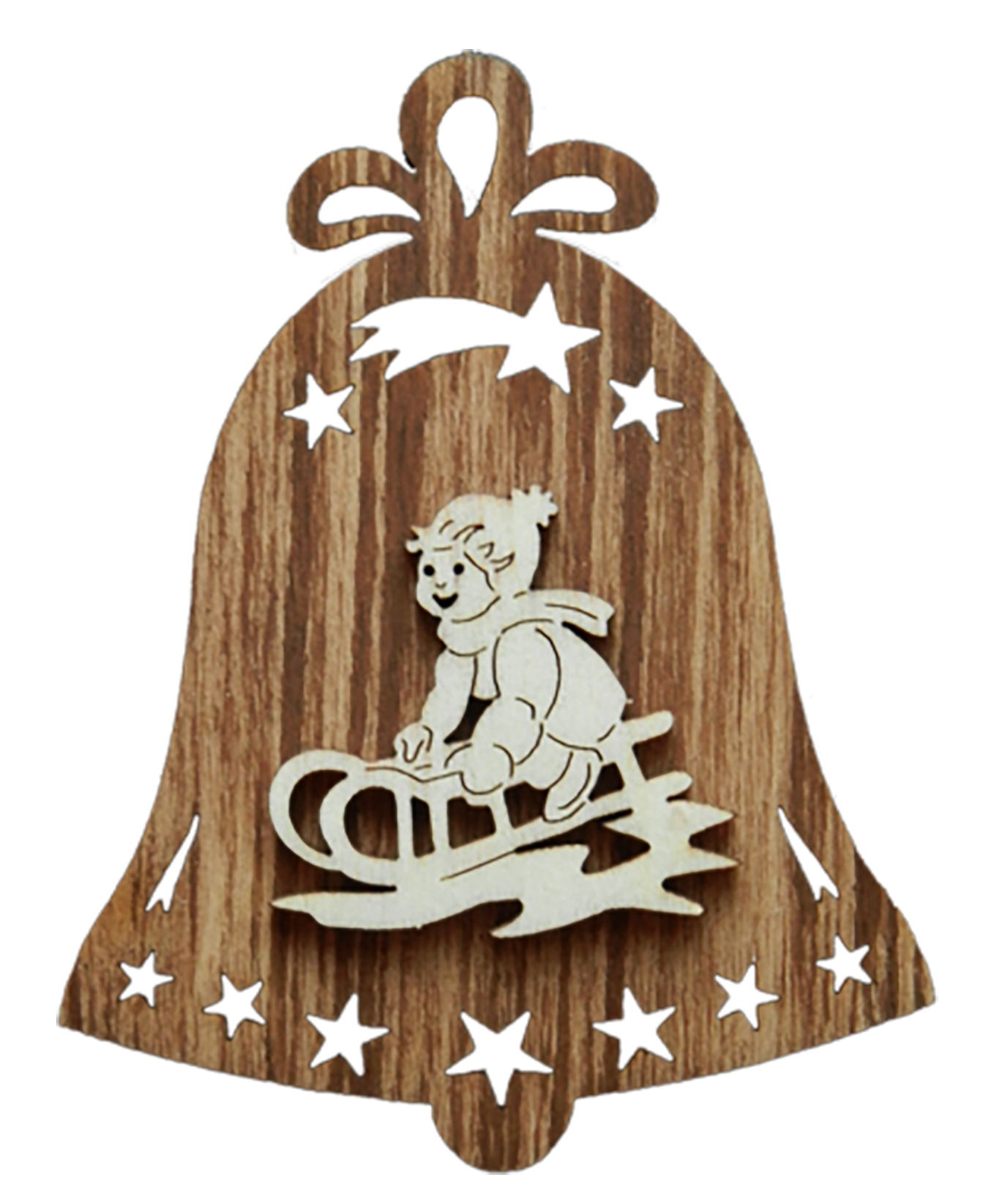 Tobogganist on bell on both sides