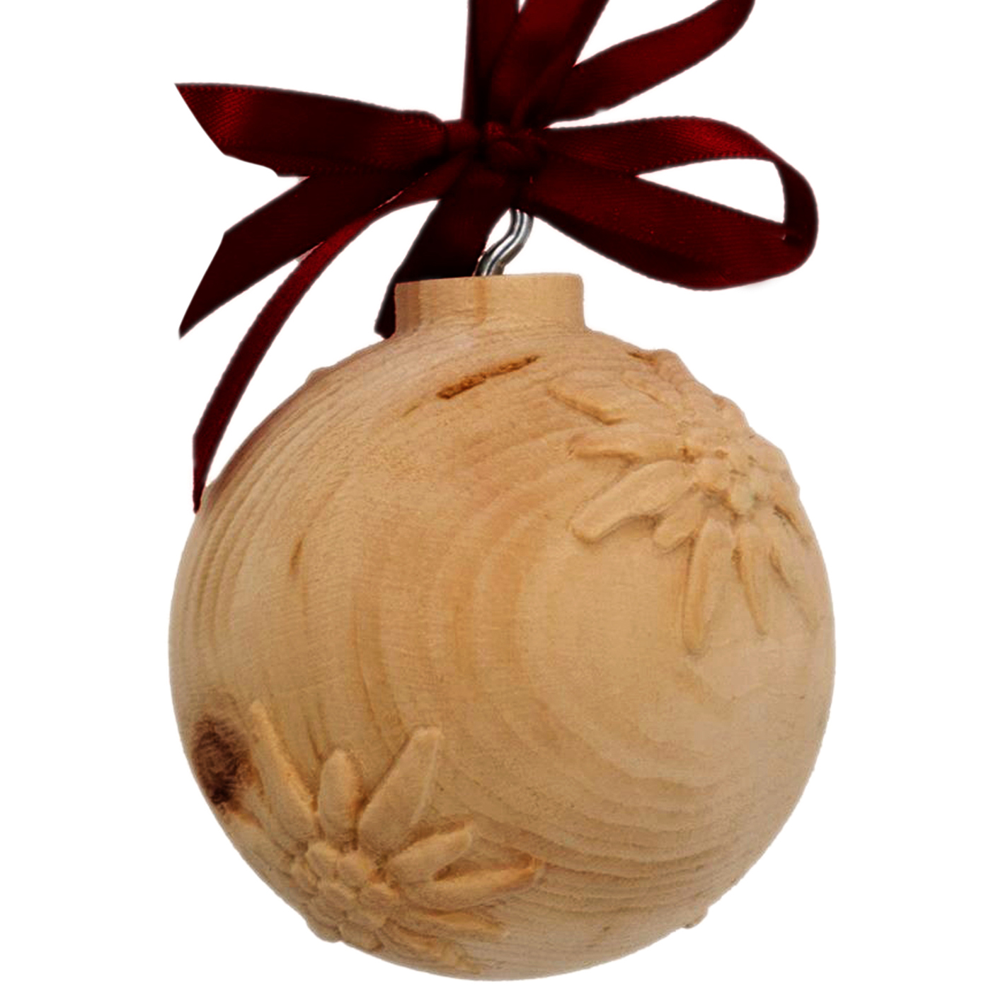 Zirbel Kugel mit Edelweiss