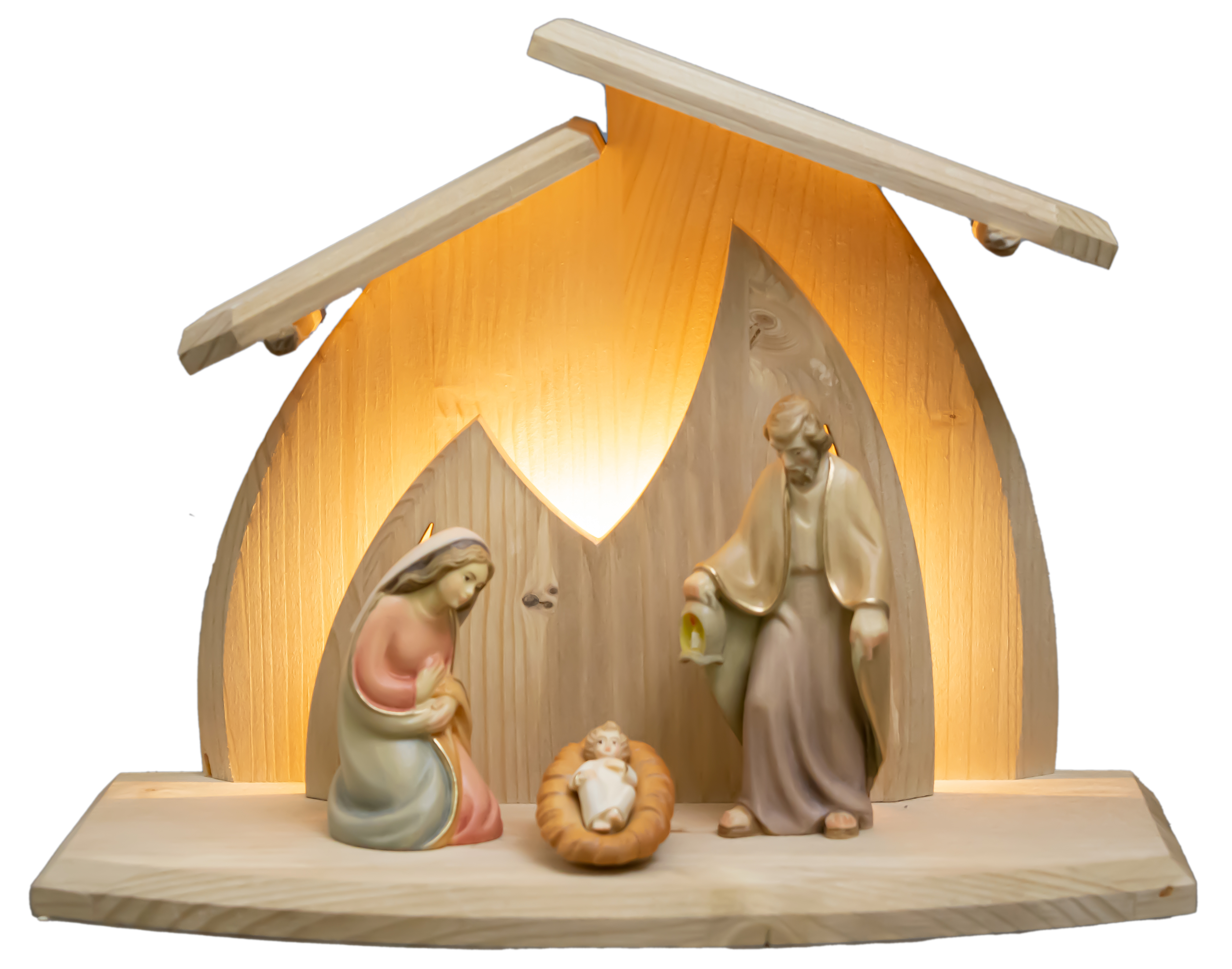 3tlg. Rudolfkrippenfiguren+LED Fam.Stall Altea