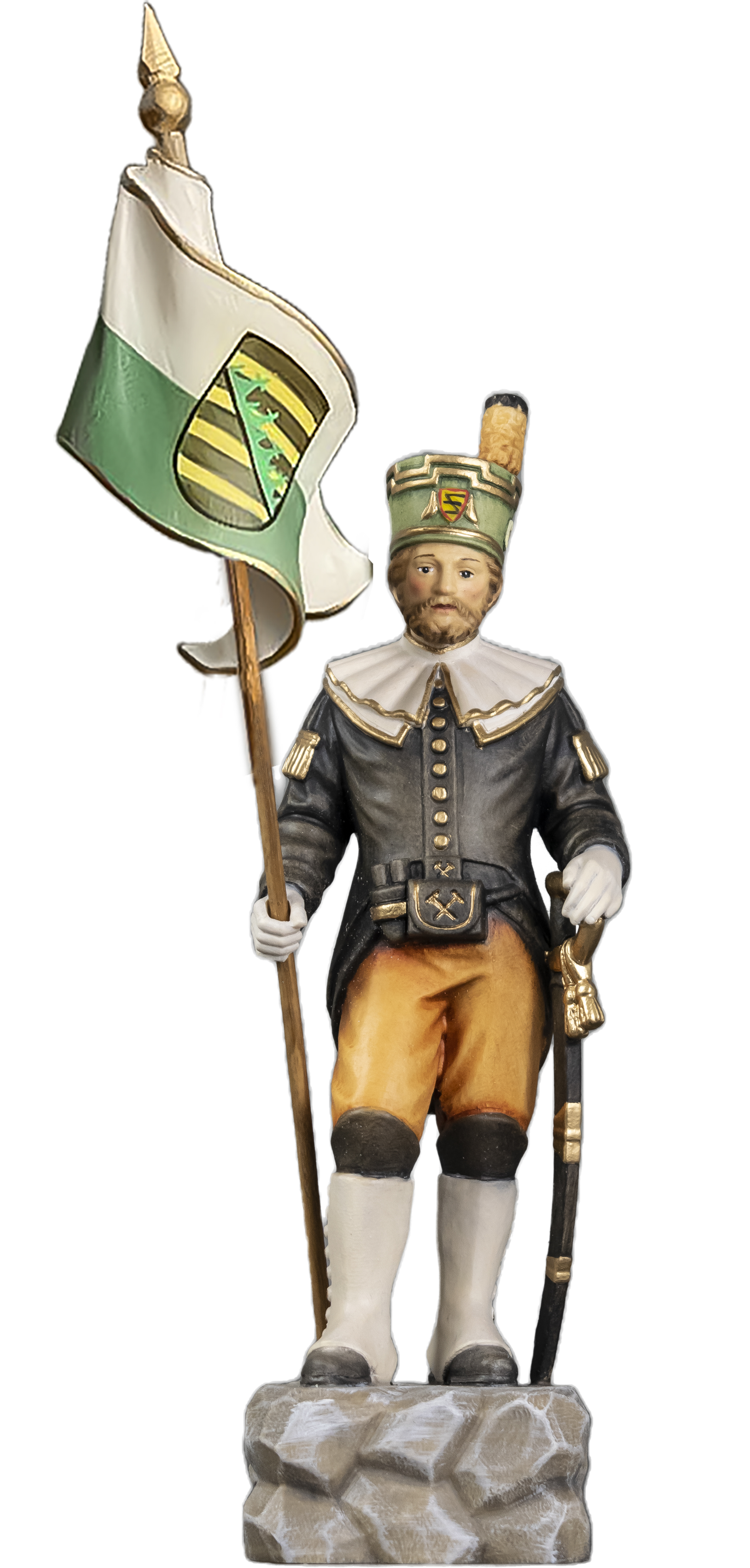 Schneeberger Obersteiger with Saxony flag green-white